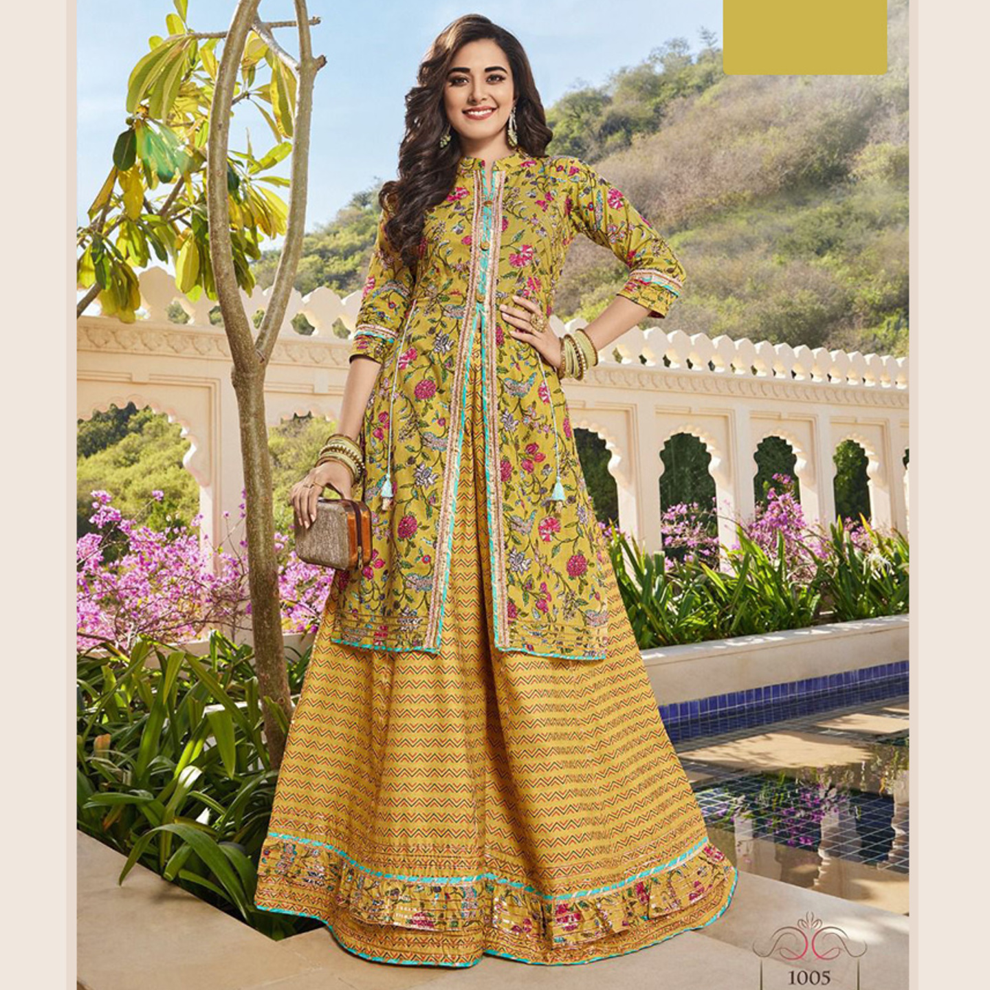 Liva Fashion Women Pure Cotton Sangneri Print Style Kurta and Sharara Set