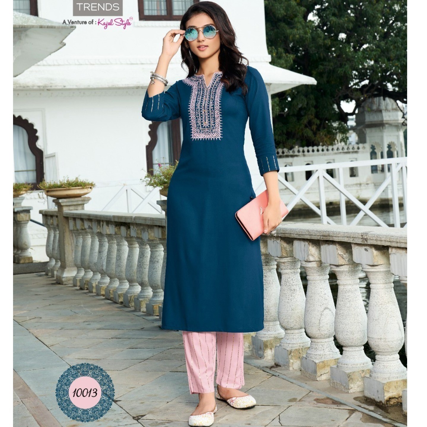 Diya Trends Women Dark Navy Blue Color Kurta with Trousers