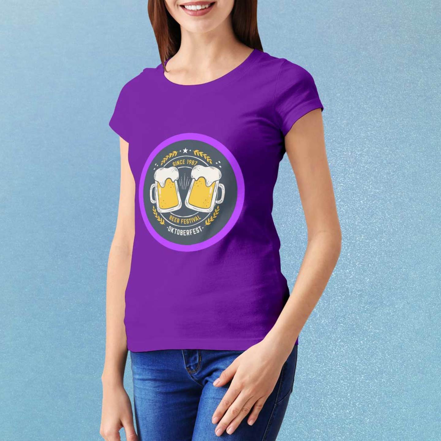 Talk By Fashion BEER Festival Graphic Women t-shirt Purple