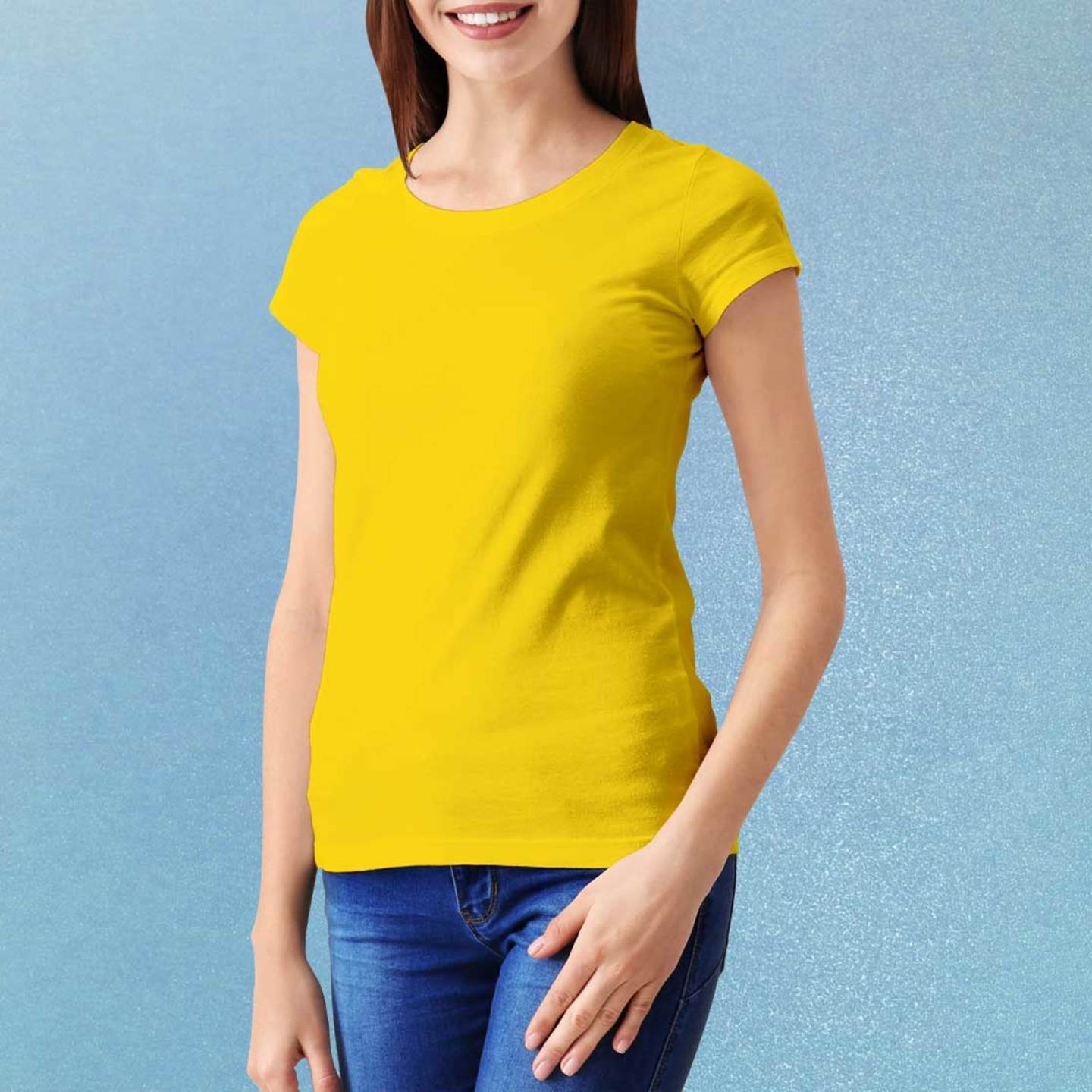 Talk By Fashion Plain Women t-shirt Yellow
