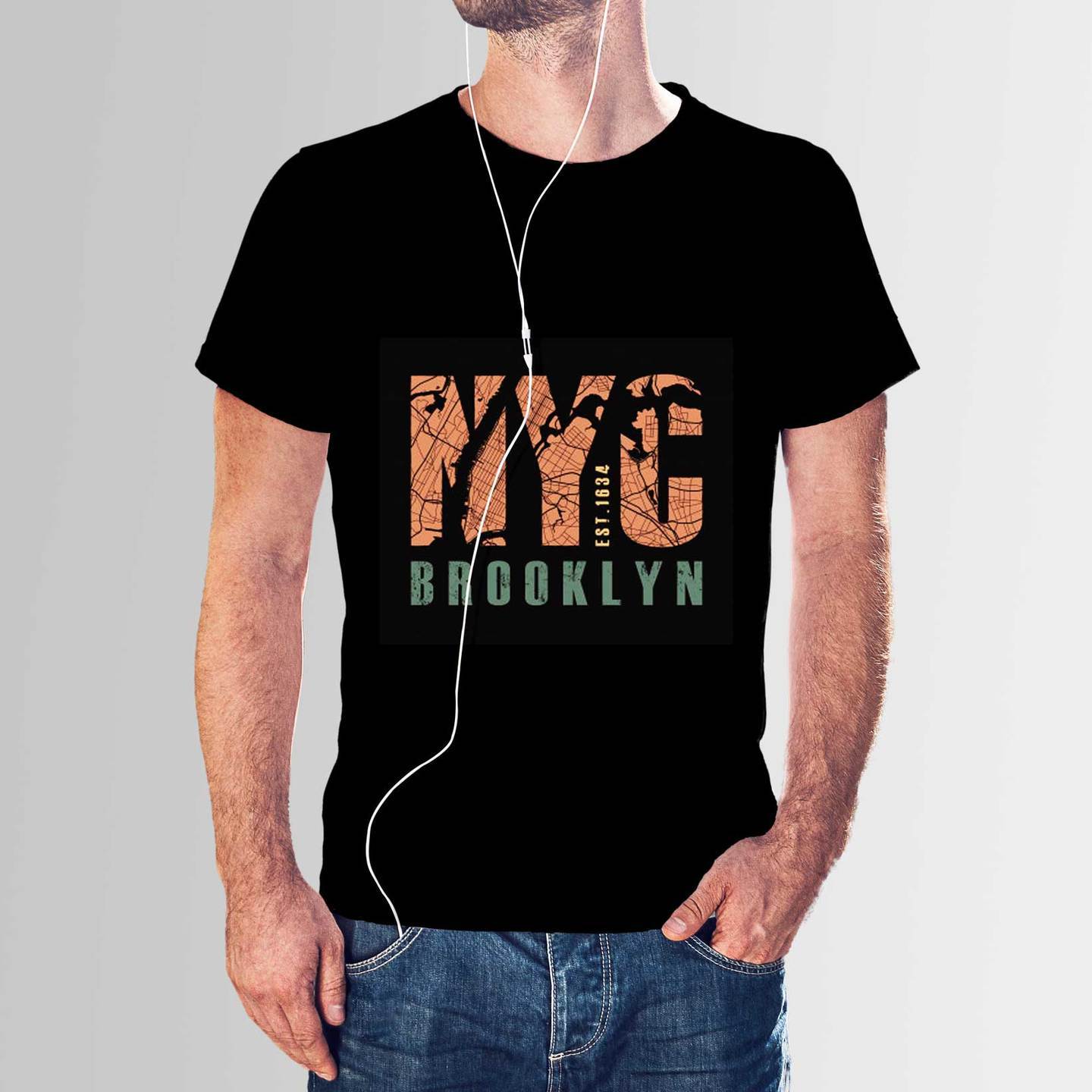 Talk By Fashion NYC Black T-shirt for Men