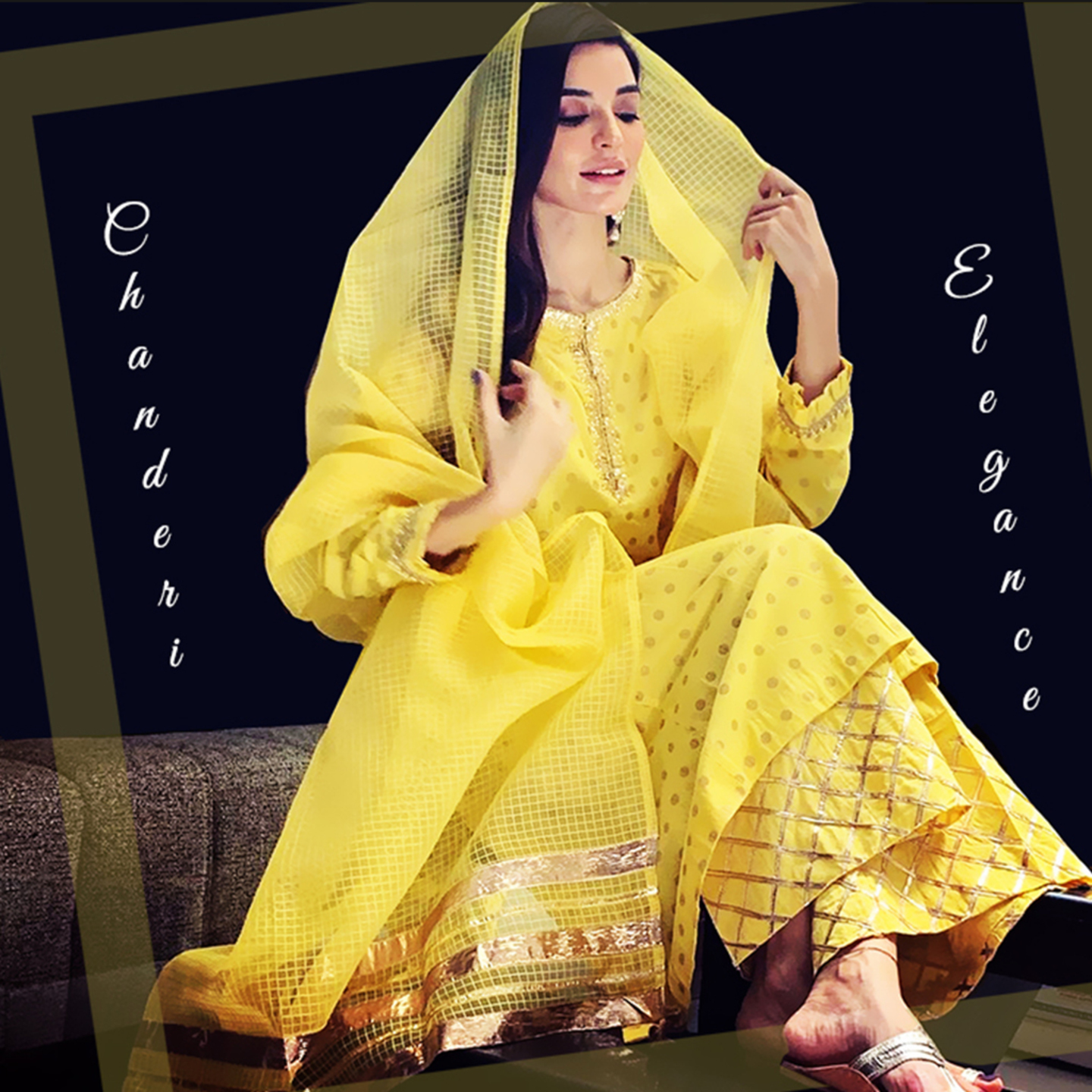 Talk By Fashion Embroidered Heavy Chanderi Palazzo Suit Set with Mask