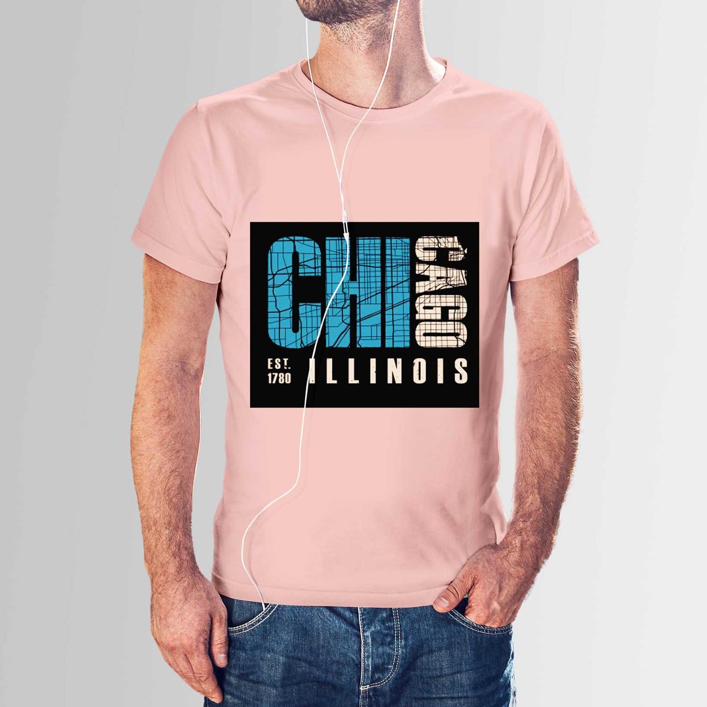 Talk By Fashion Chicago Pink T-shirt for Men