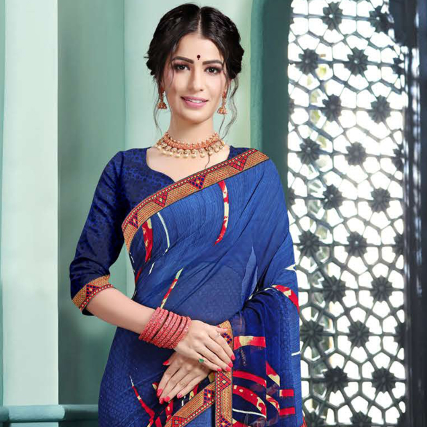 Talk By Fashion Women Soft Georgette Printed Saree