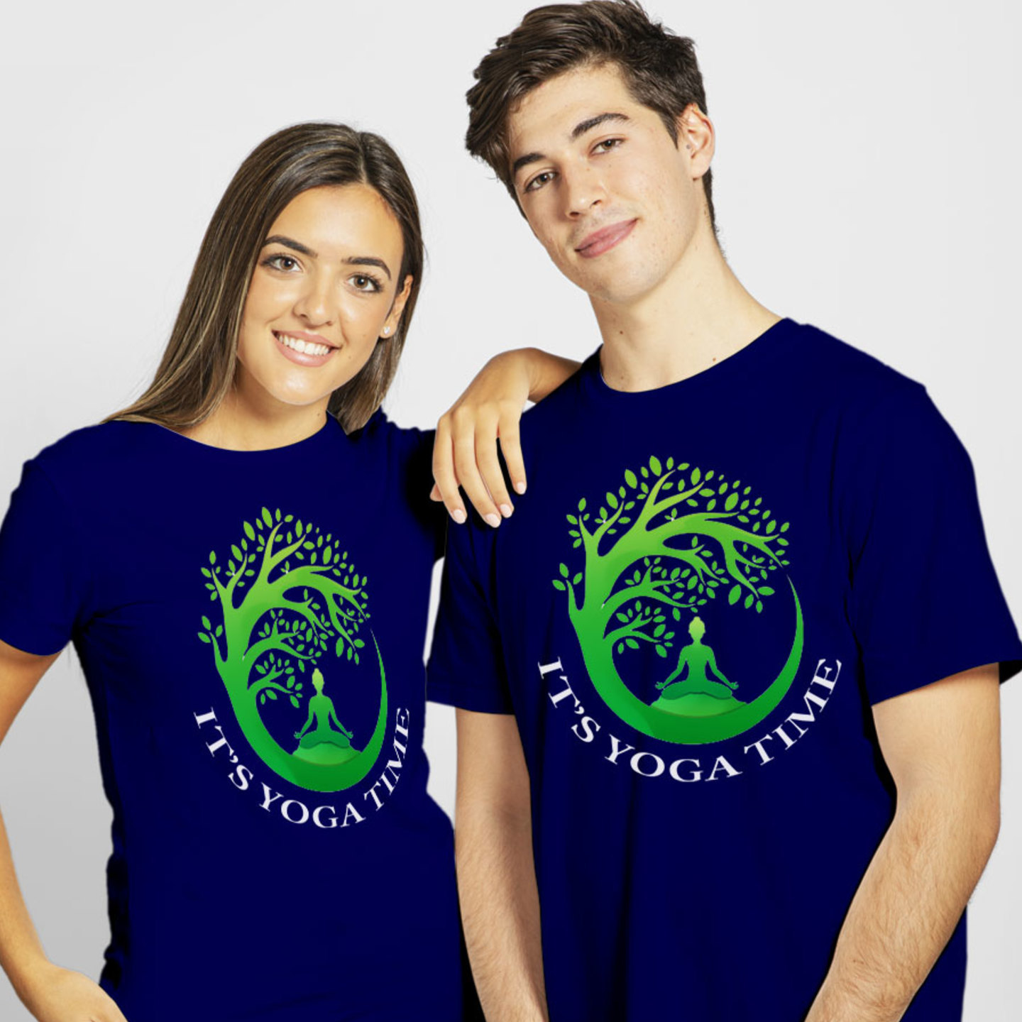 Talk By Fashion Morning Yoga Time Couple T shirt Black