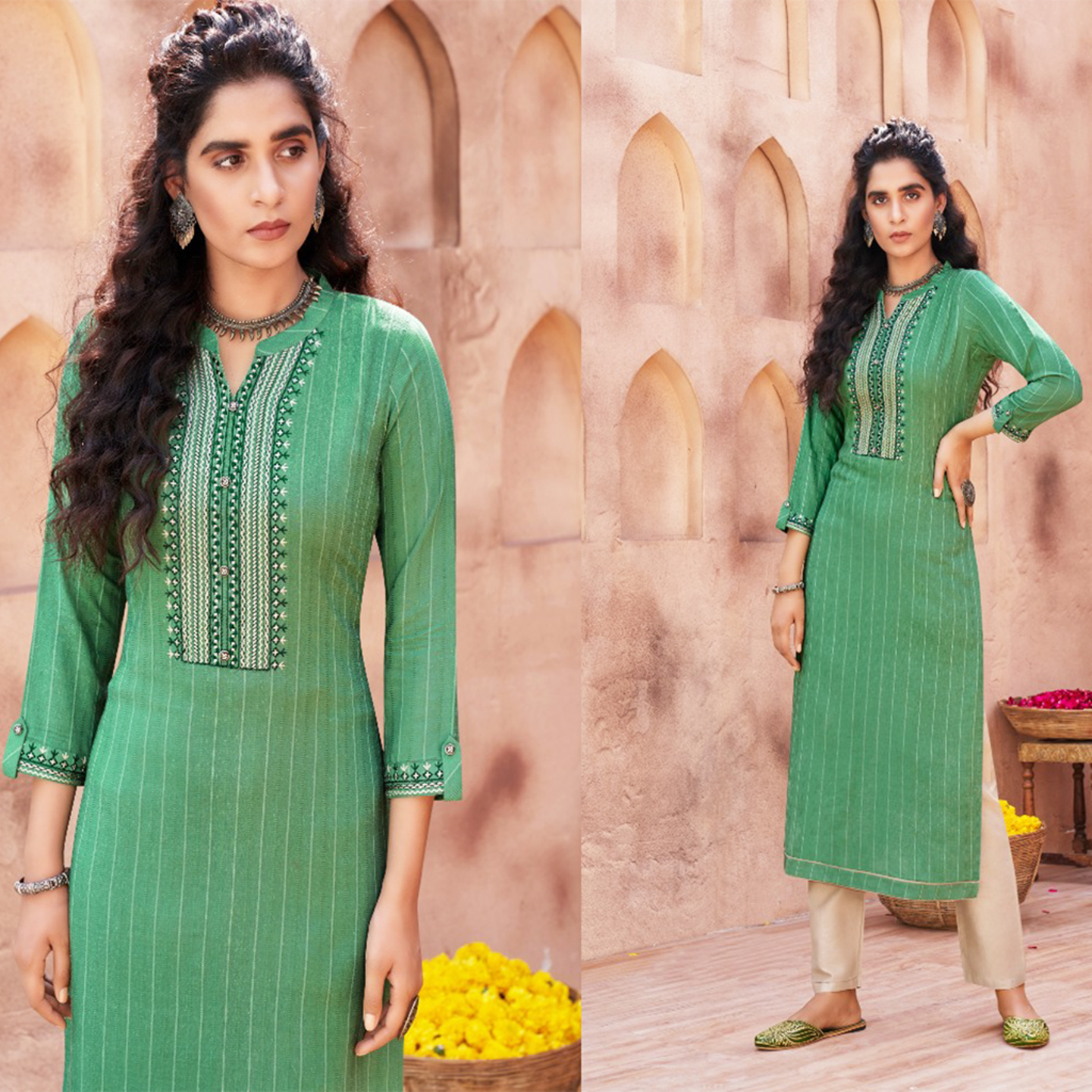 Talk By Fashion Women Embroidered Heavy Long Kurti