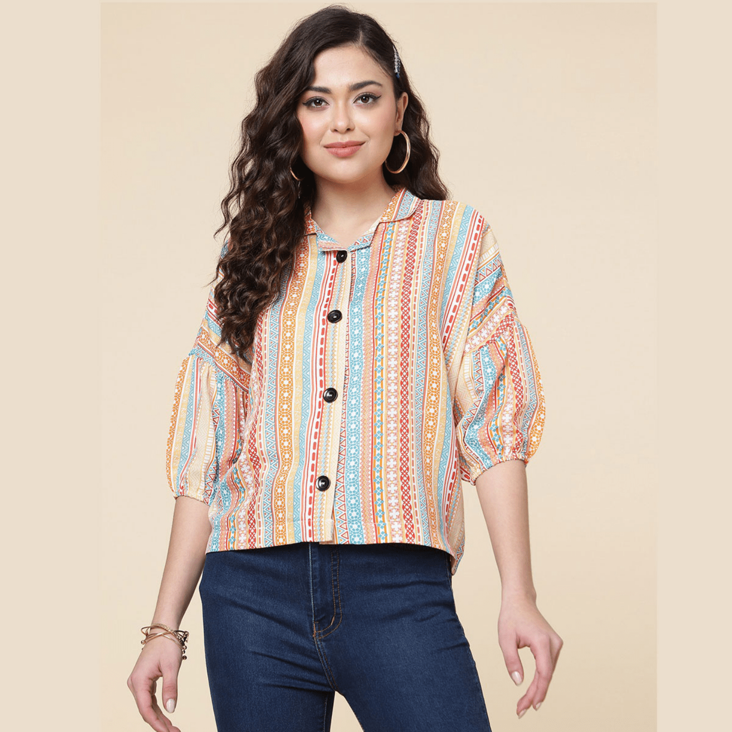 TALK BY Fashion Women Tiger Printed Crop Top Multicolor White
