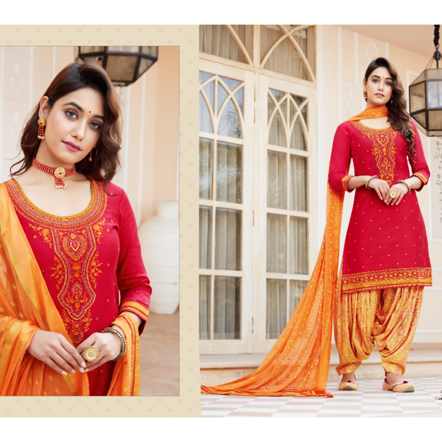 Talk By Fashion Women Party Wear Embroidered Patiyala Dress Material