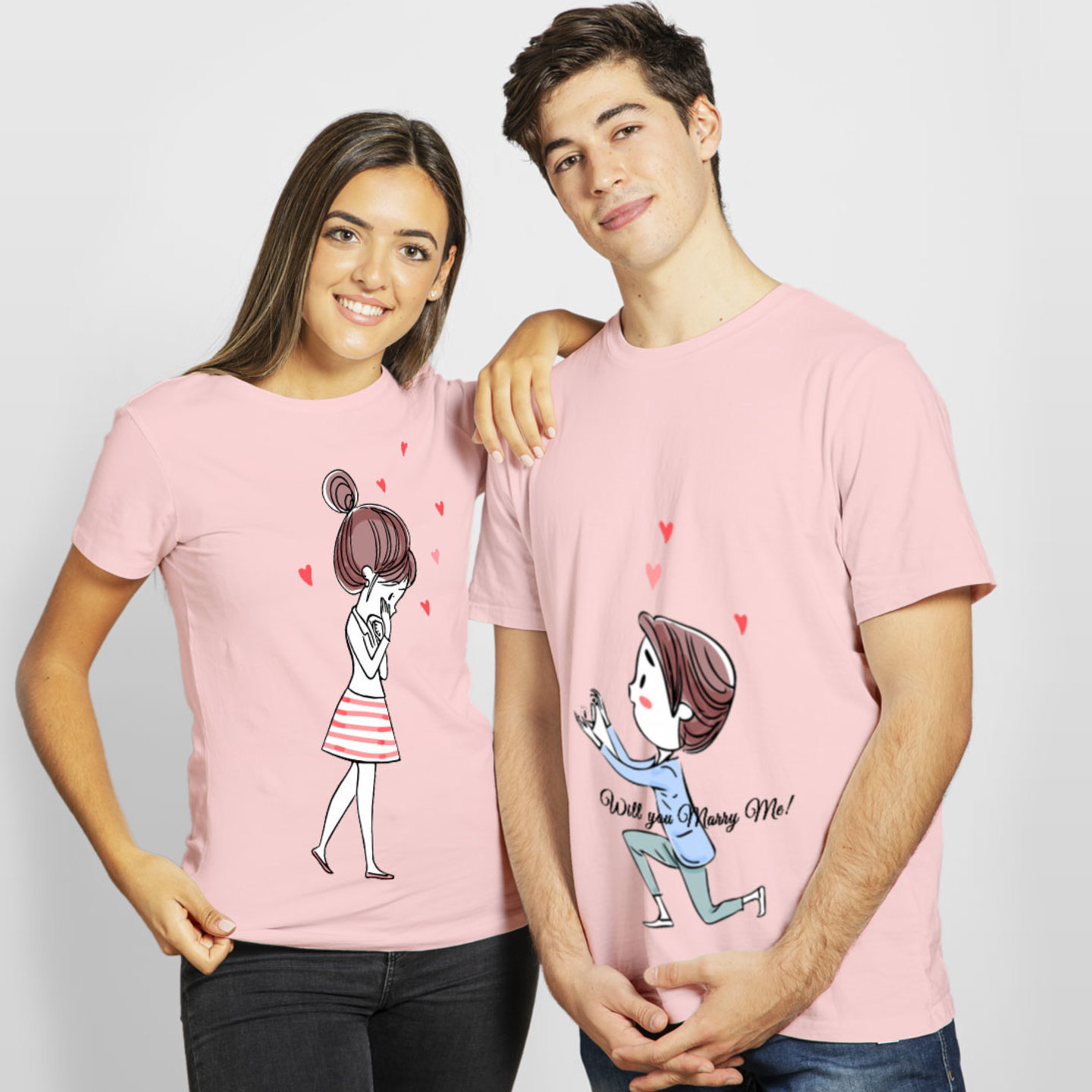 Talk By Fashion Perfect Couple T shirt Pink