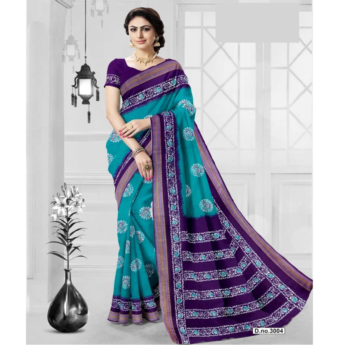 Talk By Fashion Pure Soft Cotton Batti Print Designer Saree