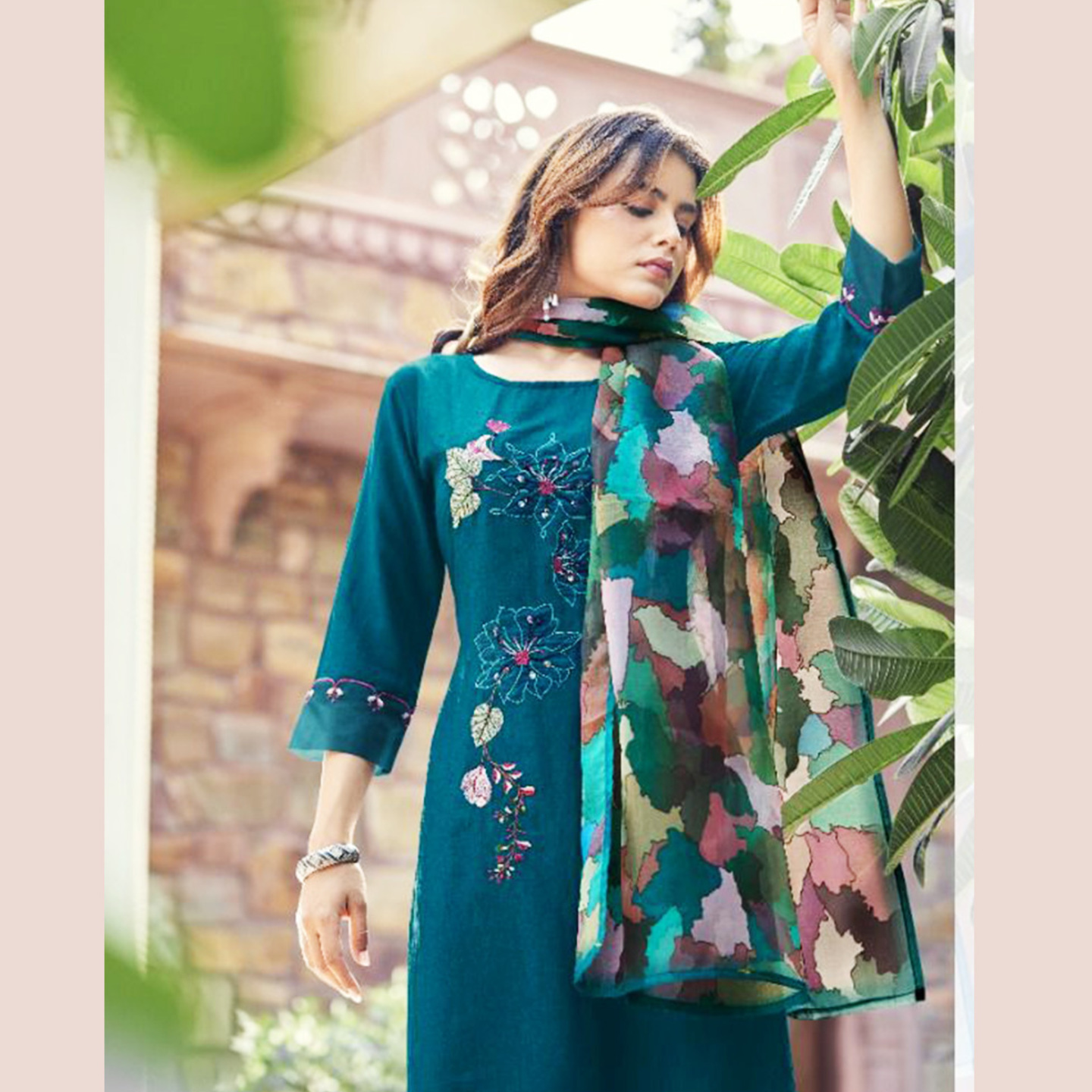 Talk By Fashion Women Pure Viscose Silk Kurta with Pants & Dupatta