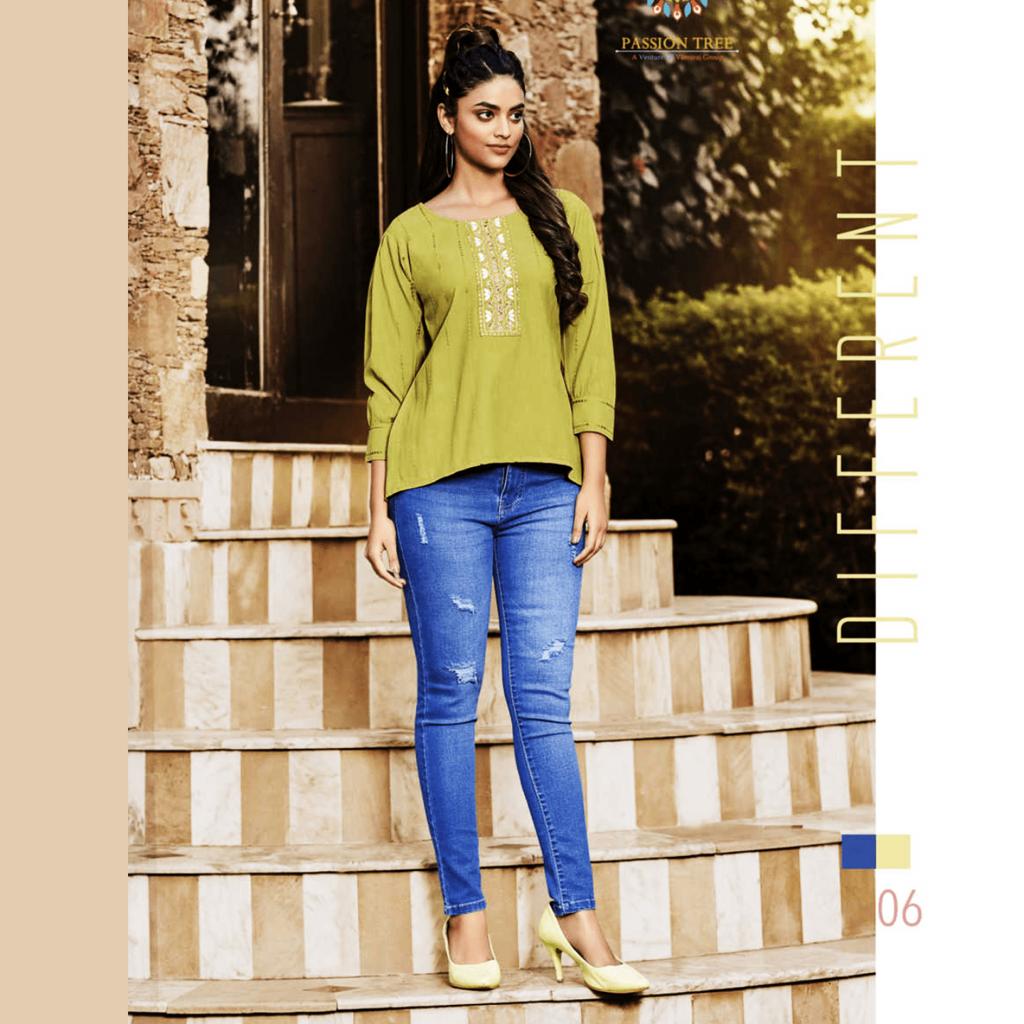 Liva Fashion Women Solid Fancy Shot Top Light Henna Green color