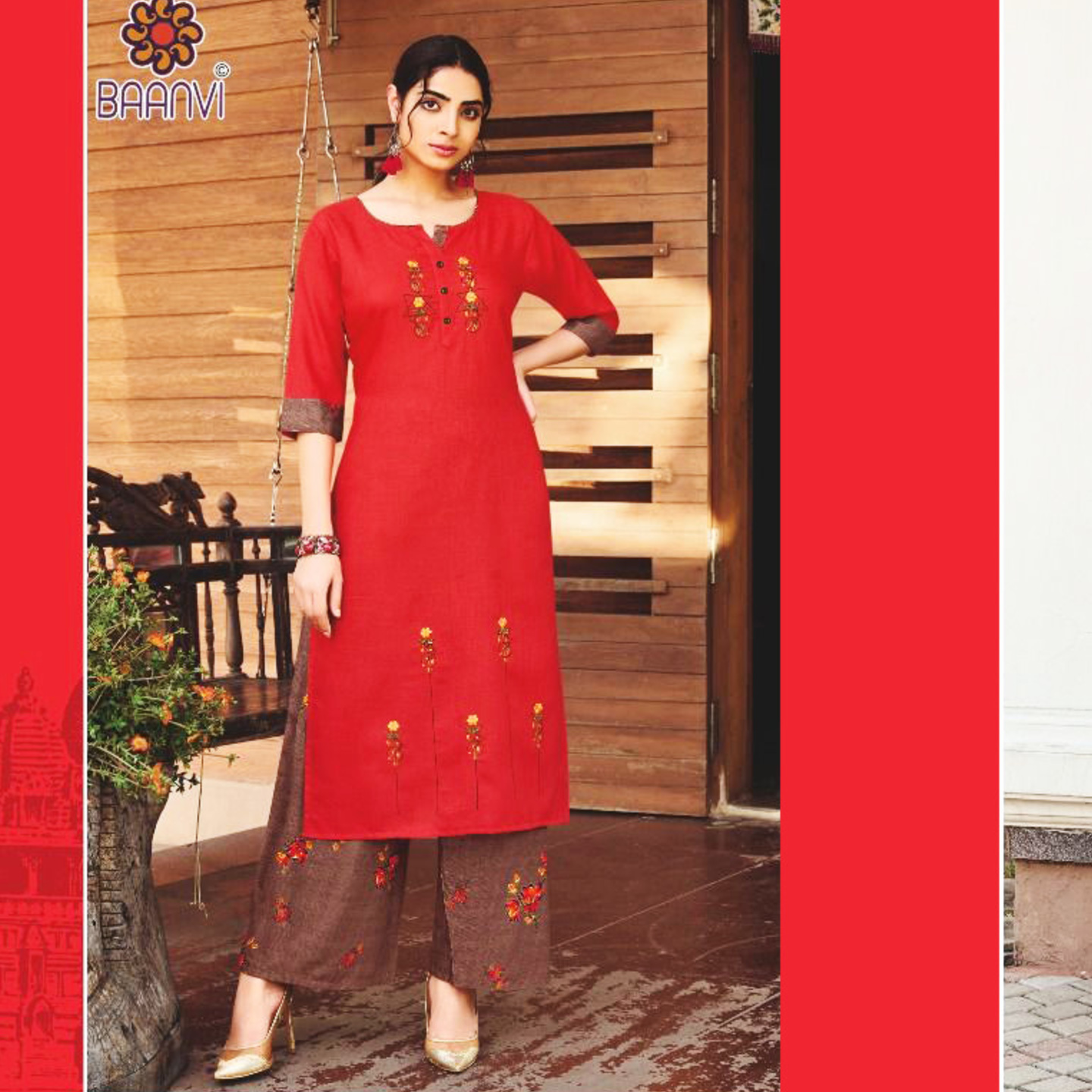 Talk By Fashion Women Pure Cotton Sangneri Print Style Kurta and Sharara Set