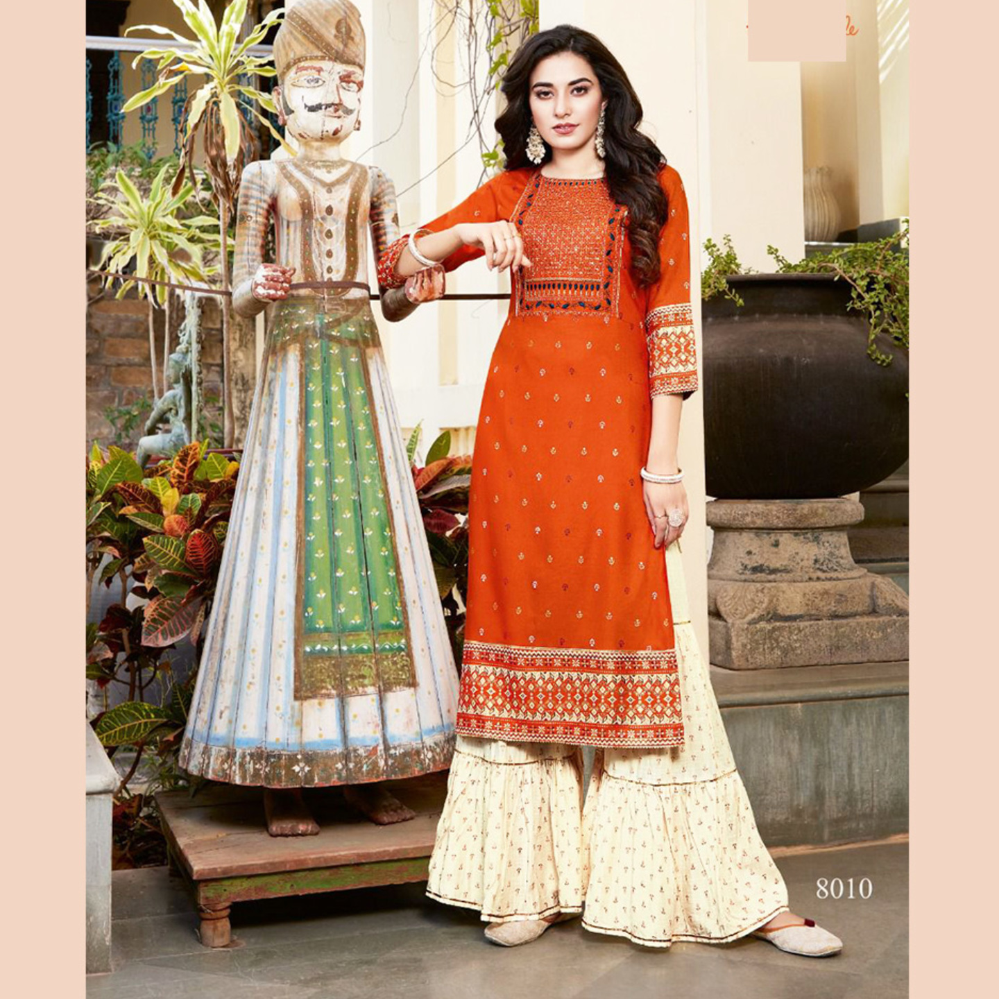 Talk By Fashion Women Fancy Embroidered Kurti with Sharara Set