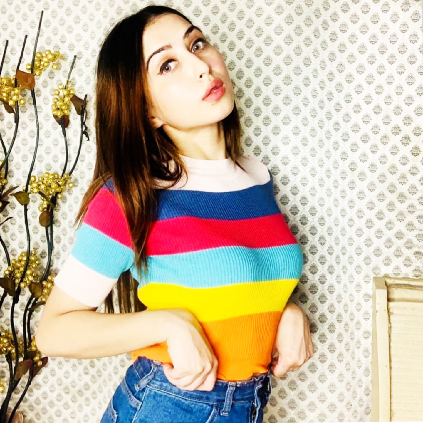 Talk By Fashion Women Multicolor Crop Top