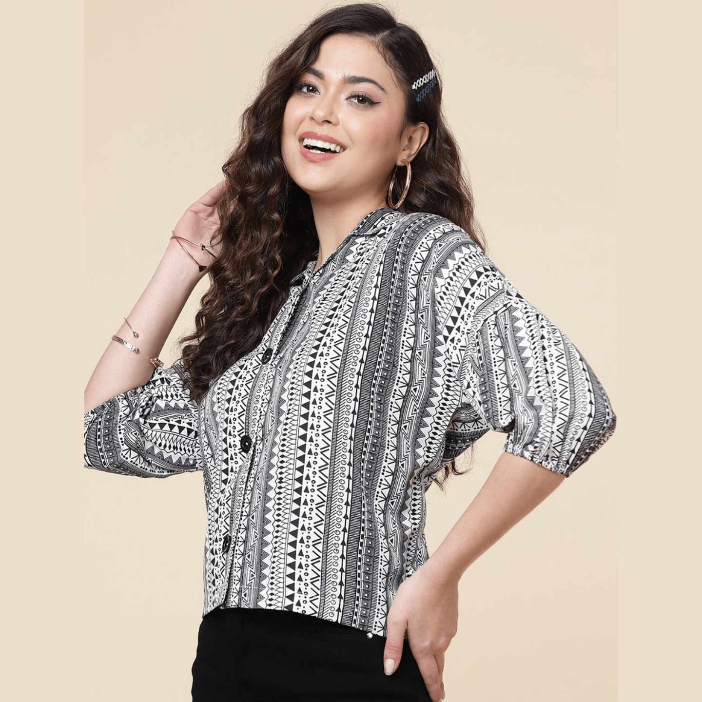 TALK BY Fashion Women Tiger Printed Crop Top Multicolor White