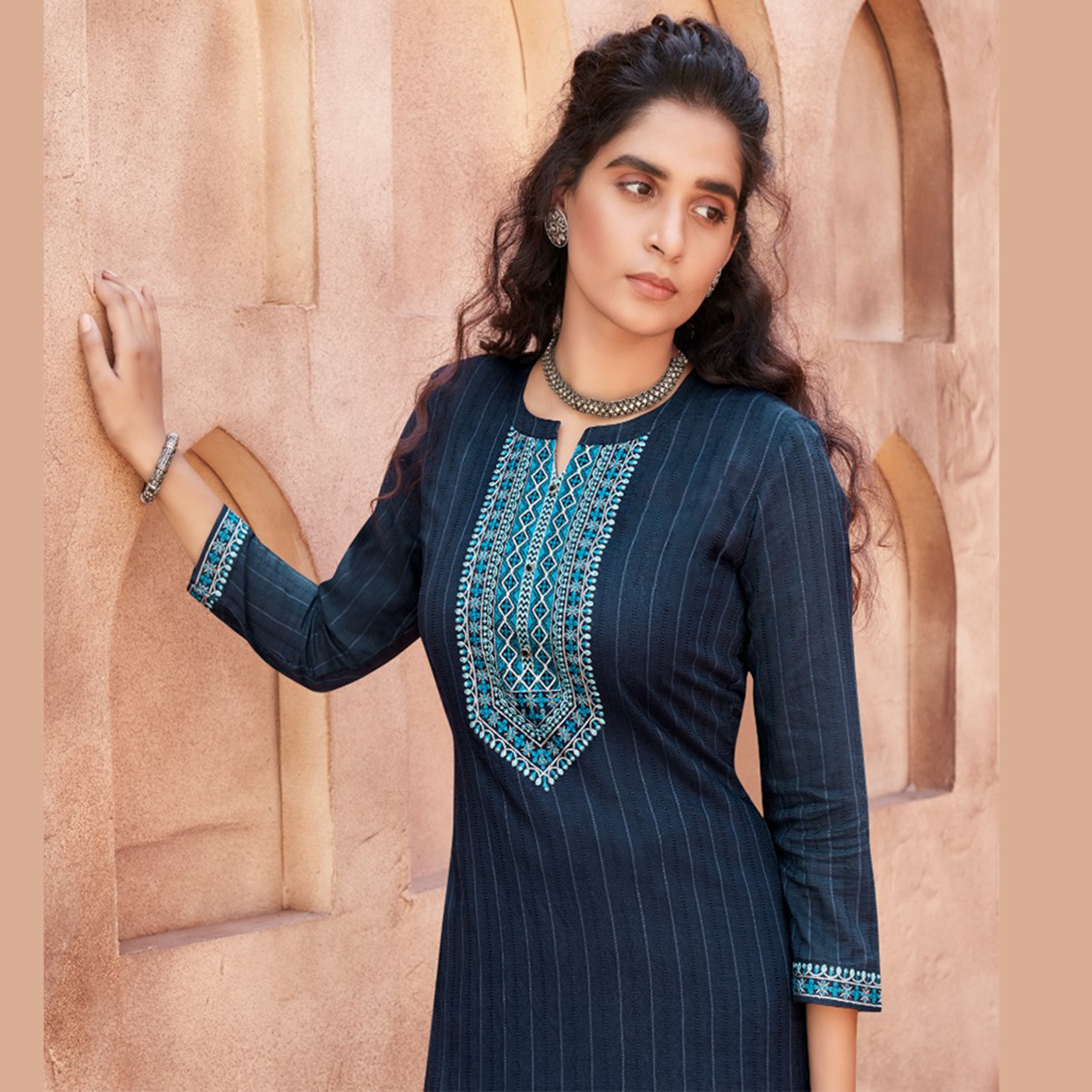 Talk By Fashion Women Embroidered Heavy Long Kurti