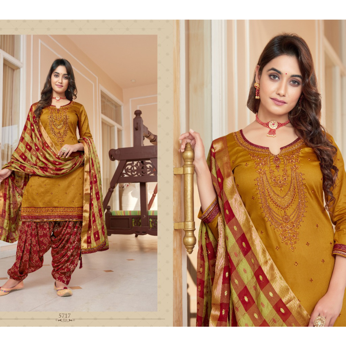 Talk By Fashion Women Party Wear Embroidered Patiyala Dress Material