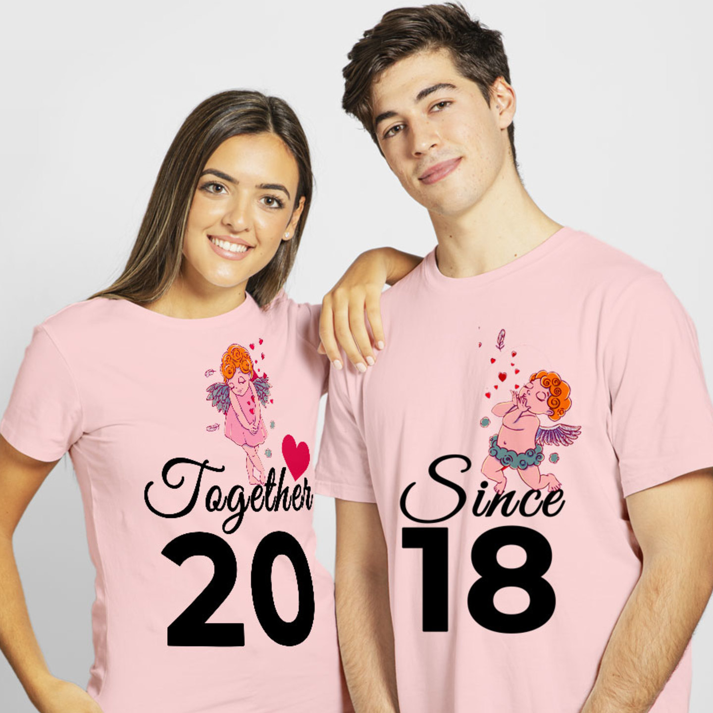 Talk By Fashion Together Since 2018 Couple T shirt Pink