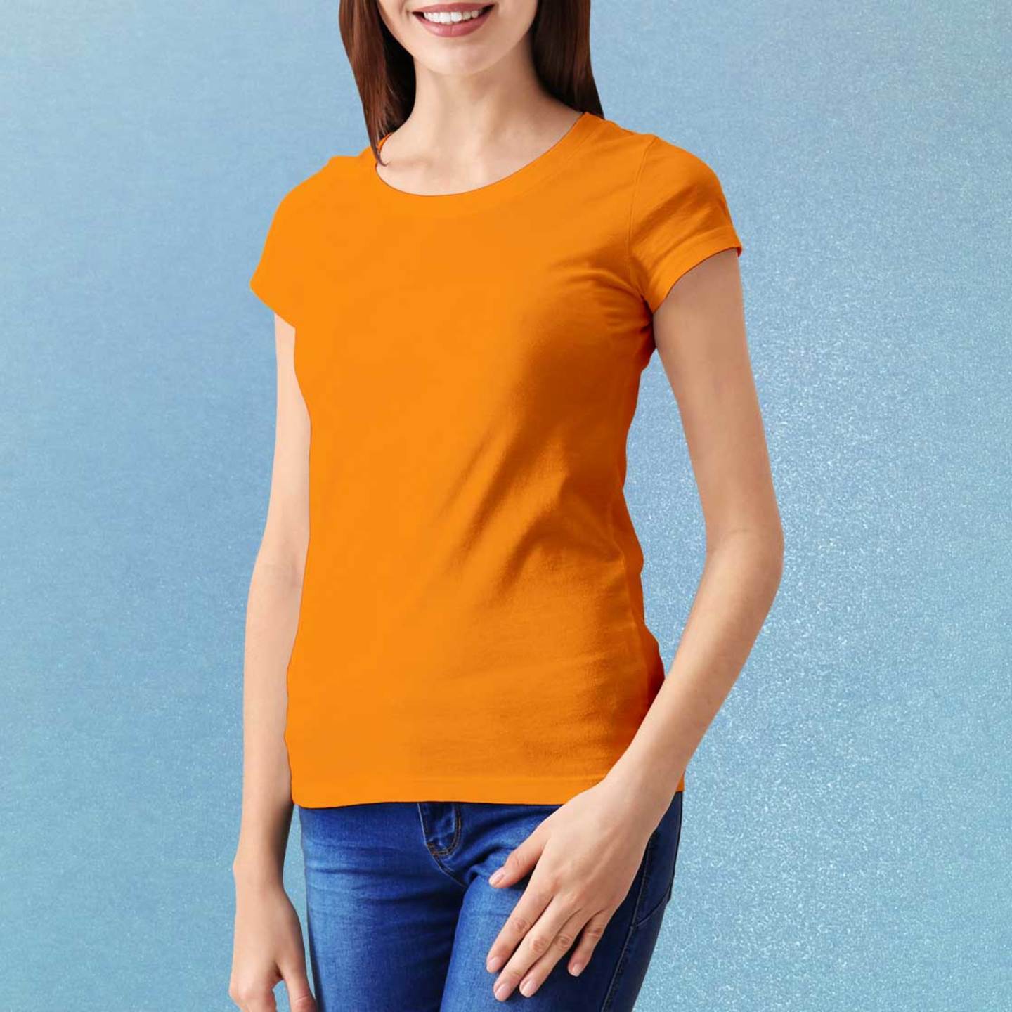 Talk By Fashion Solid Women t-shirt Orange
