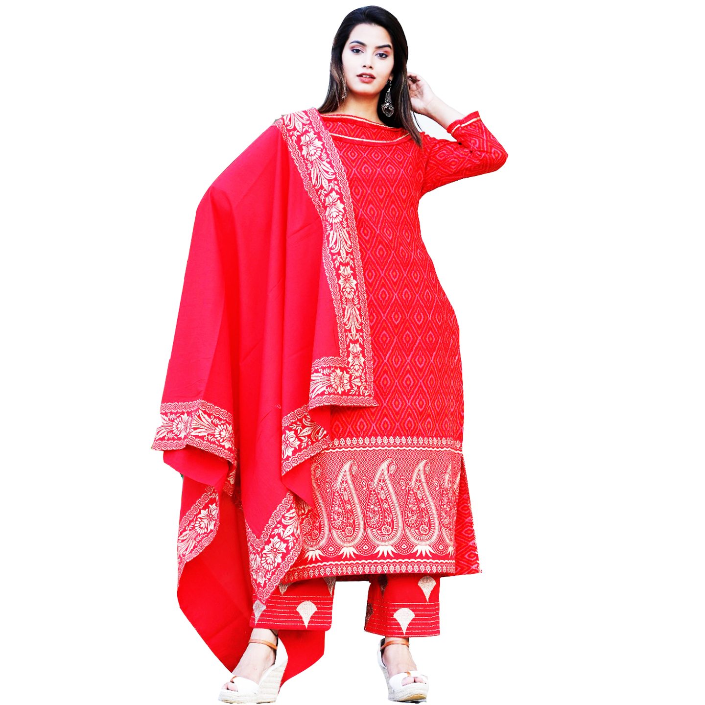 TBF Women Kurta Palazzo & Dupatta Set