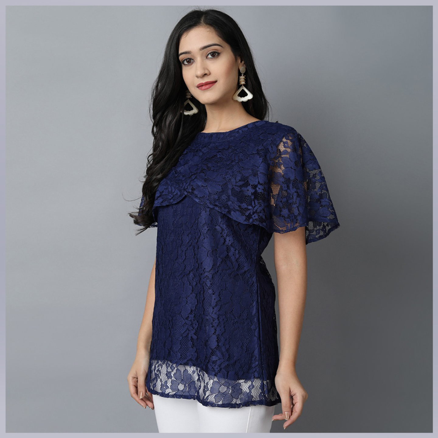 Talk By Fashion Stylish Fancy Top Blue