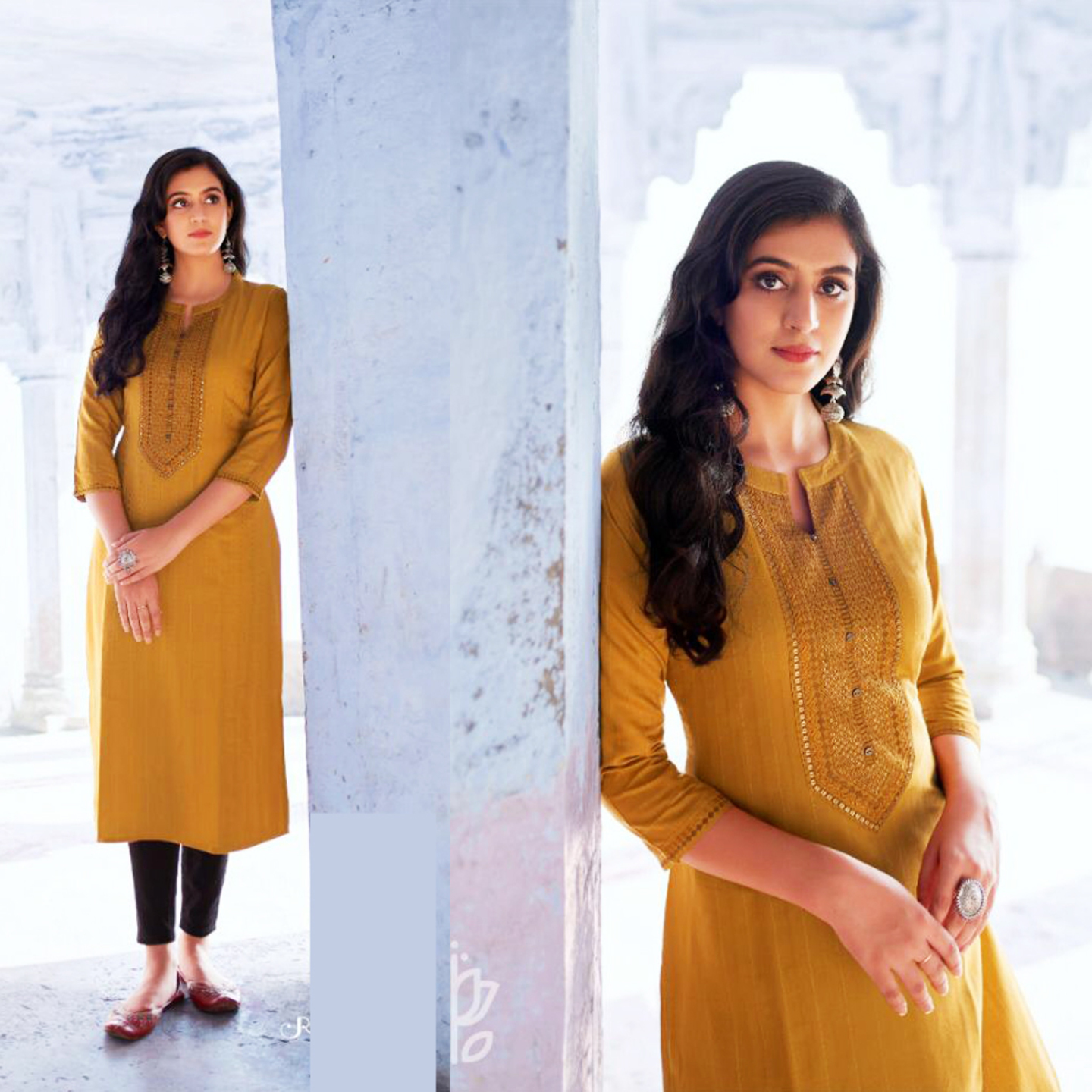 Talk By Fashion Women Seamless Embroidered Heavy Long Kurti 