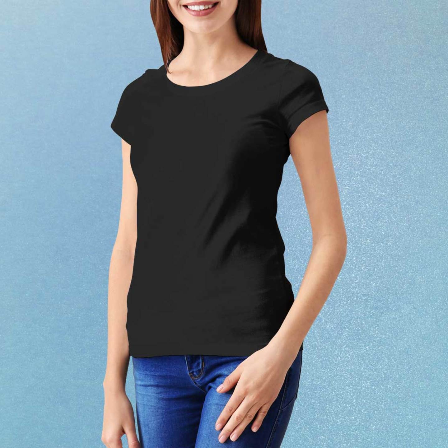 Talk By Fashion Solid Graphic Women t-shirt Black