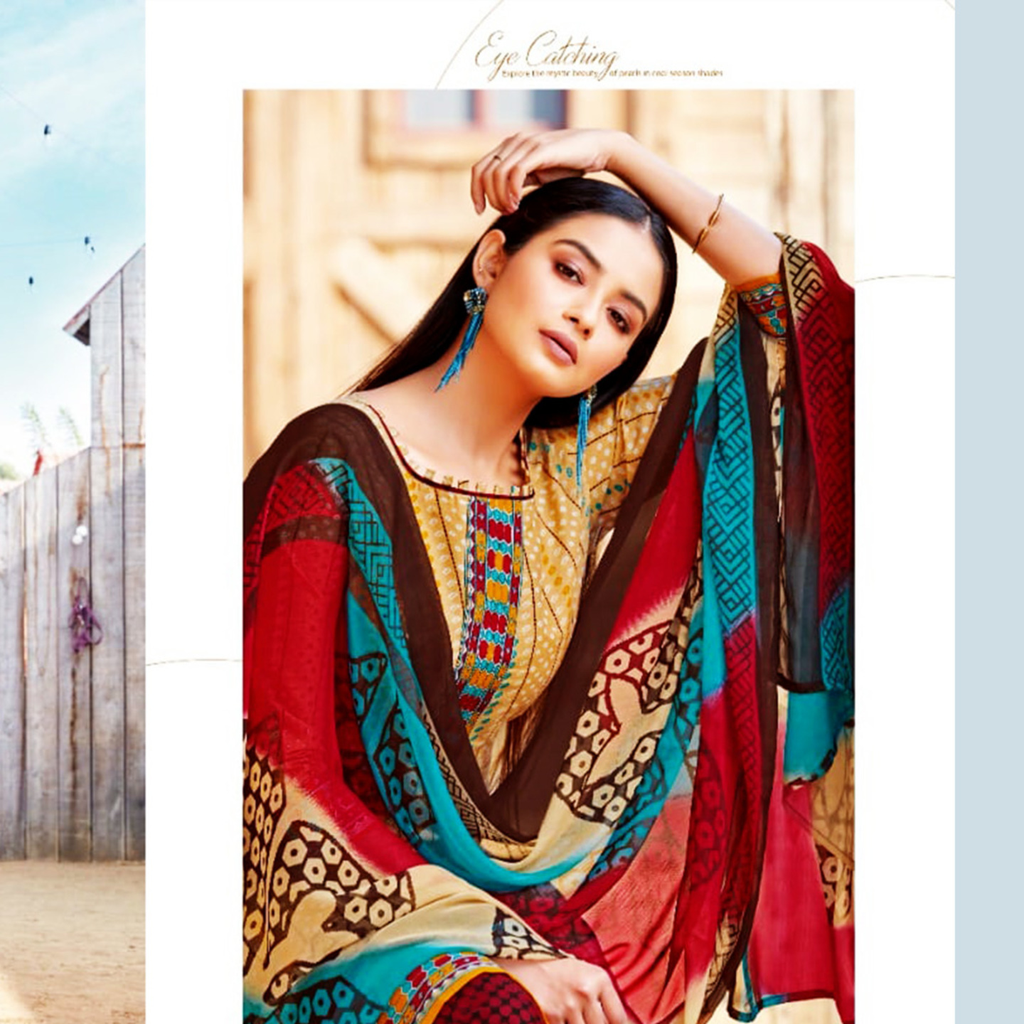 KIA Multicolored Cotton Unstitched Dress Material