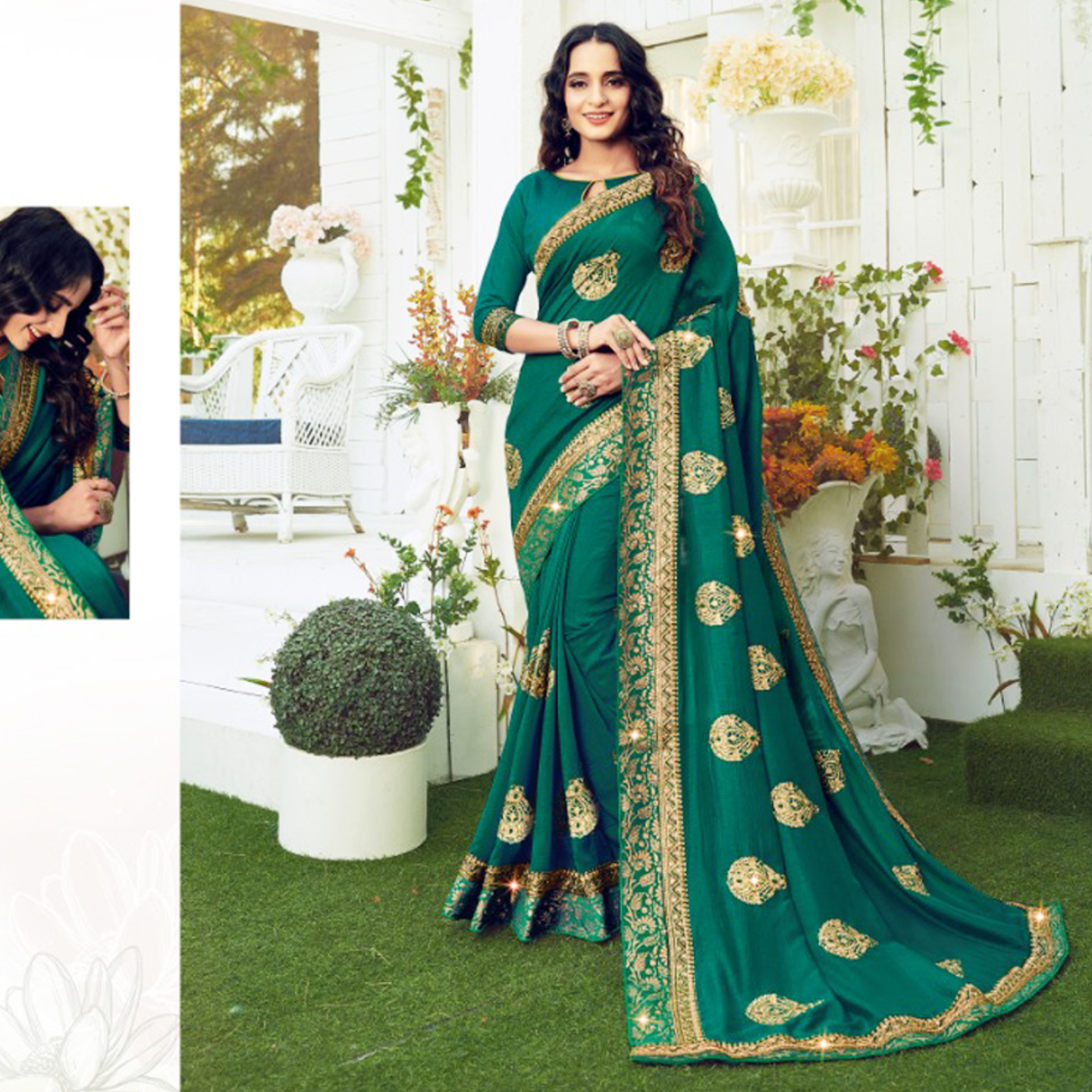 Talk By Fashion Women Silk Embroidered Saree 