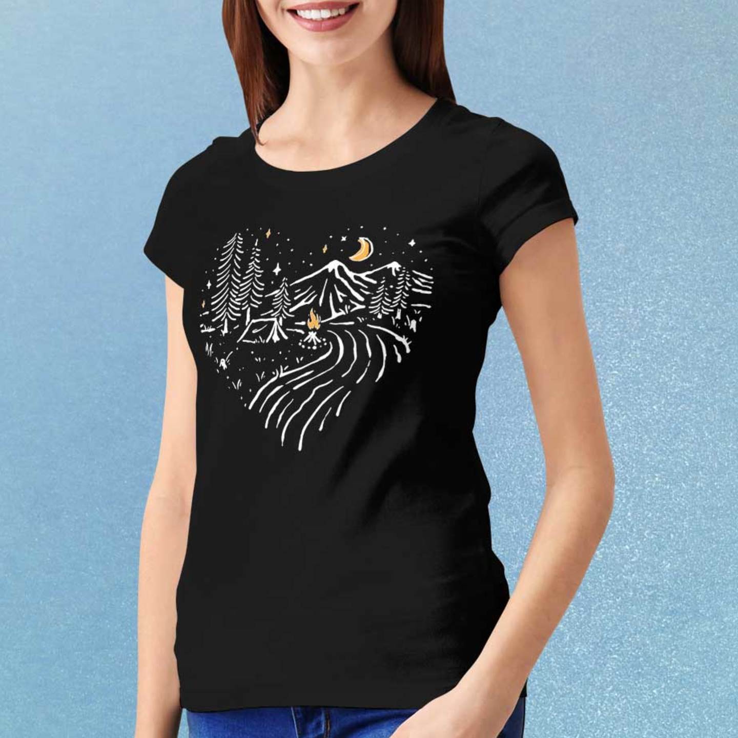 Talk By Fashion Scenery Lineart Graphic Women t-shirt