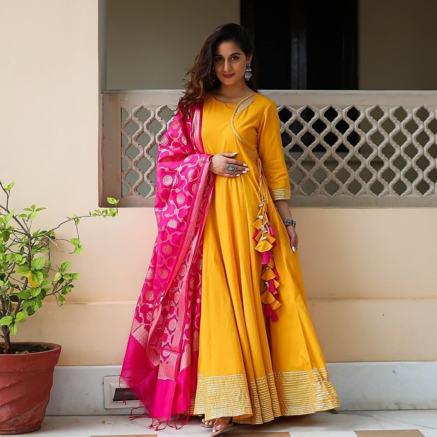Talk By Fashion Women Jaipuri Heavy Anarkali Gown with Dupatta Set
