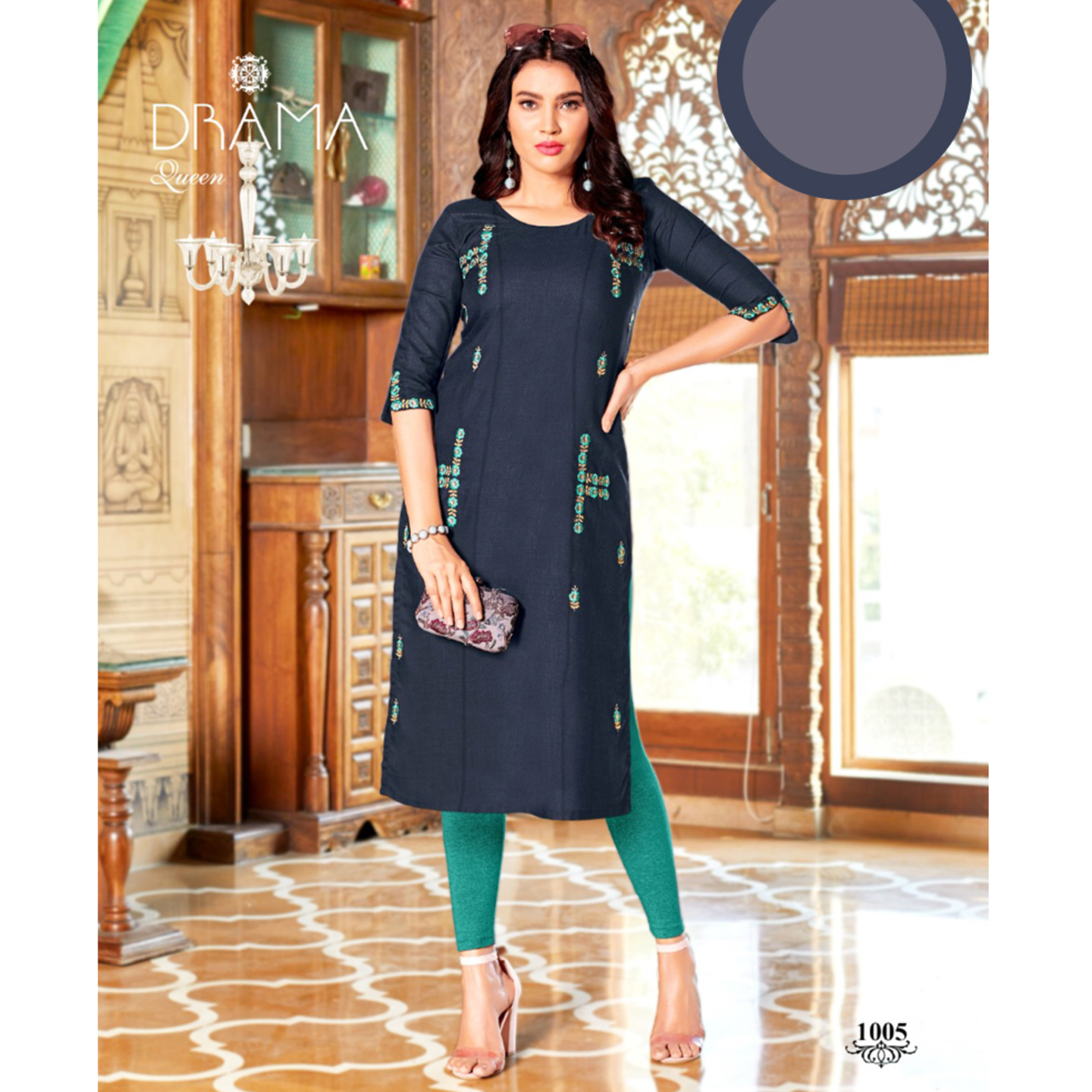 Talk By Fashion Women Long Embroidered Kurti