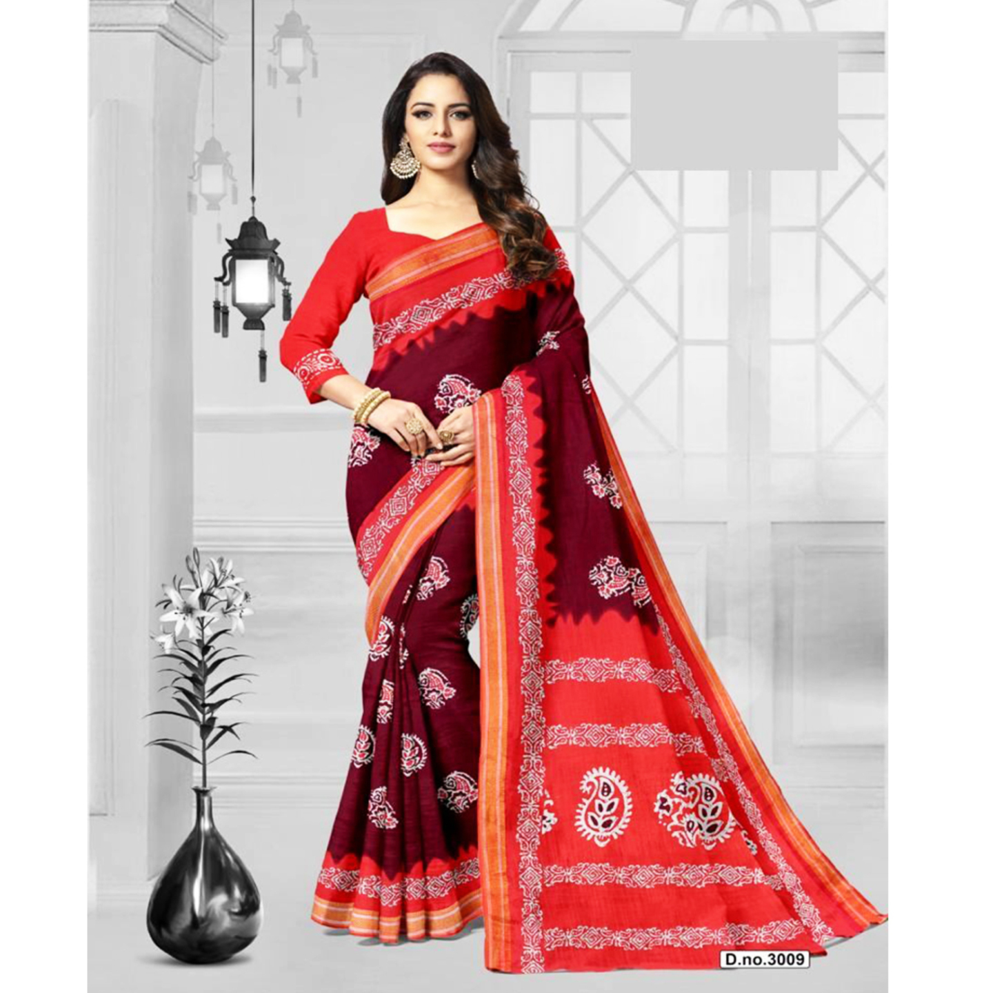 Talk By Fashion Pure Soft Cotton Batti Print Designer Saree
