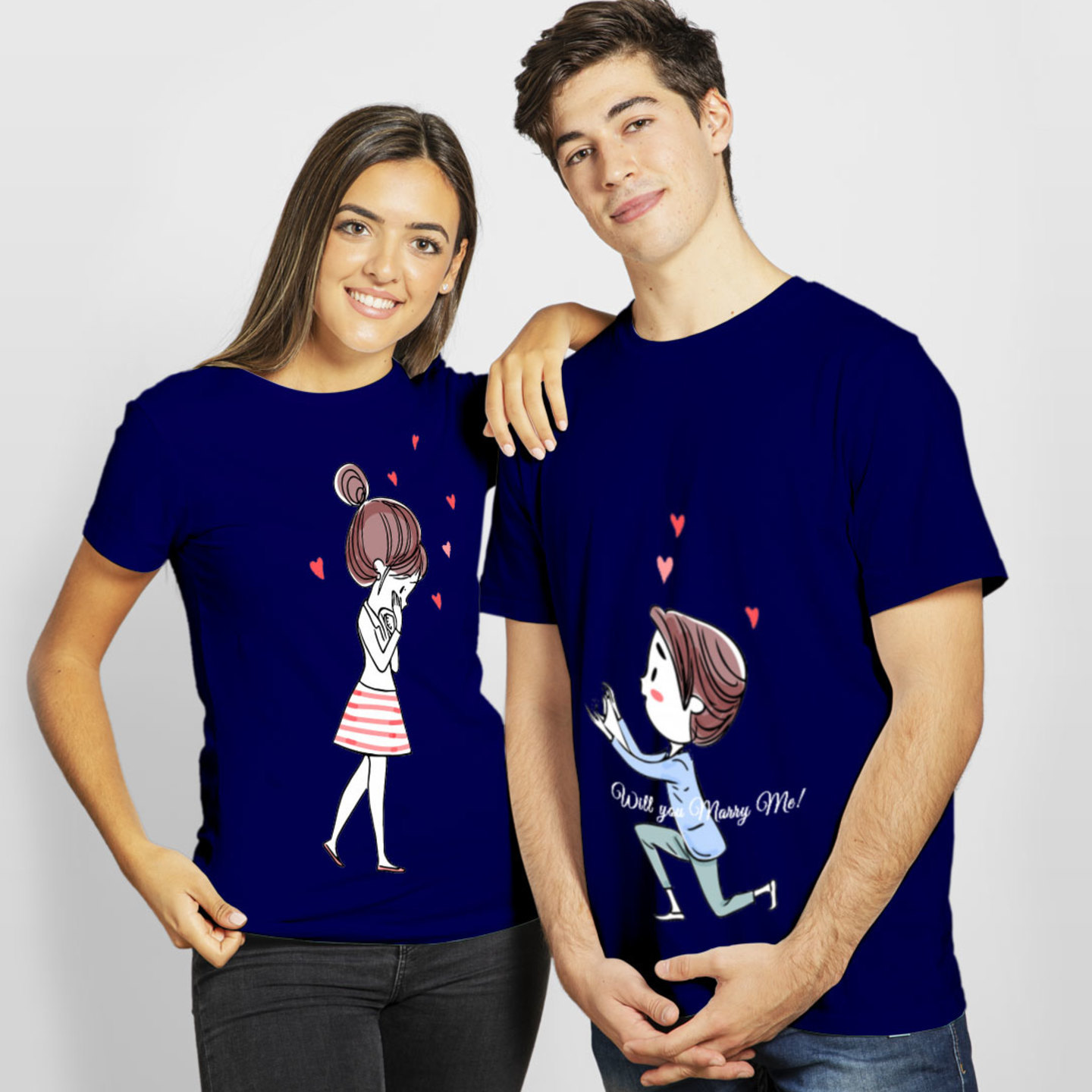 Talk By Fashion Perfect Couple T shirt Blue
