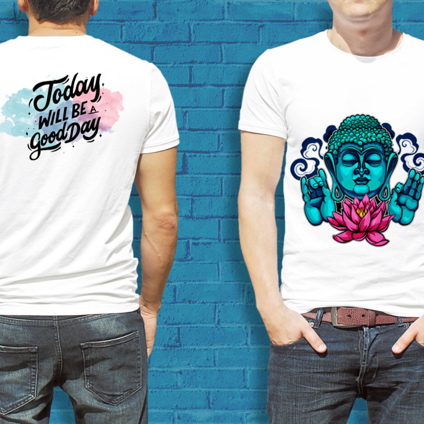 Talk By Fashion Blue Moon Buddha  designer T-shirt for Men