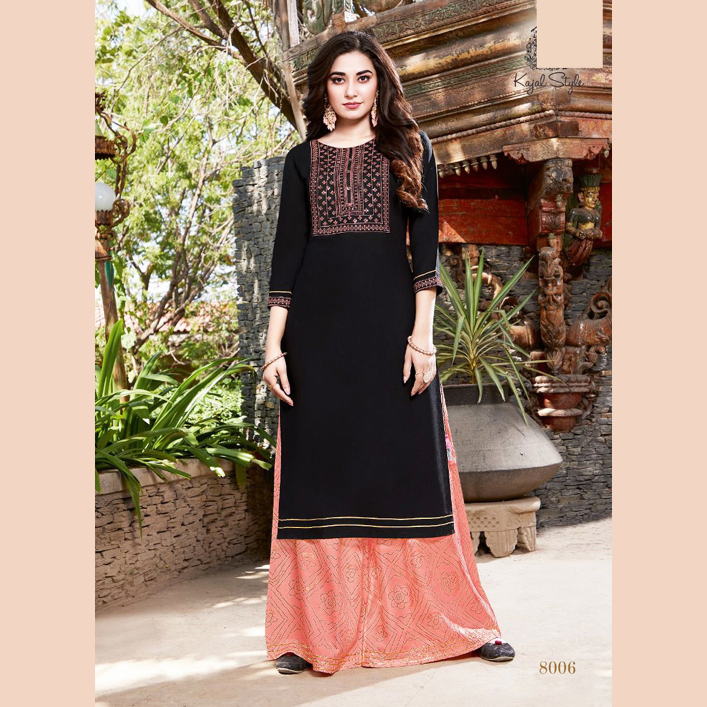 Talk By Fashion Women Fancy Embroidered Long Kurti with Palazzo Set