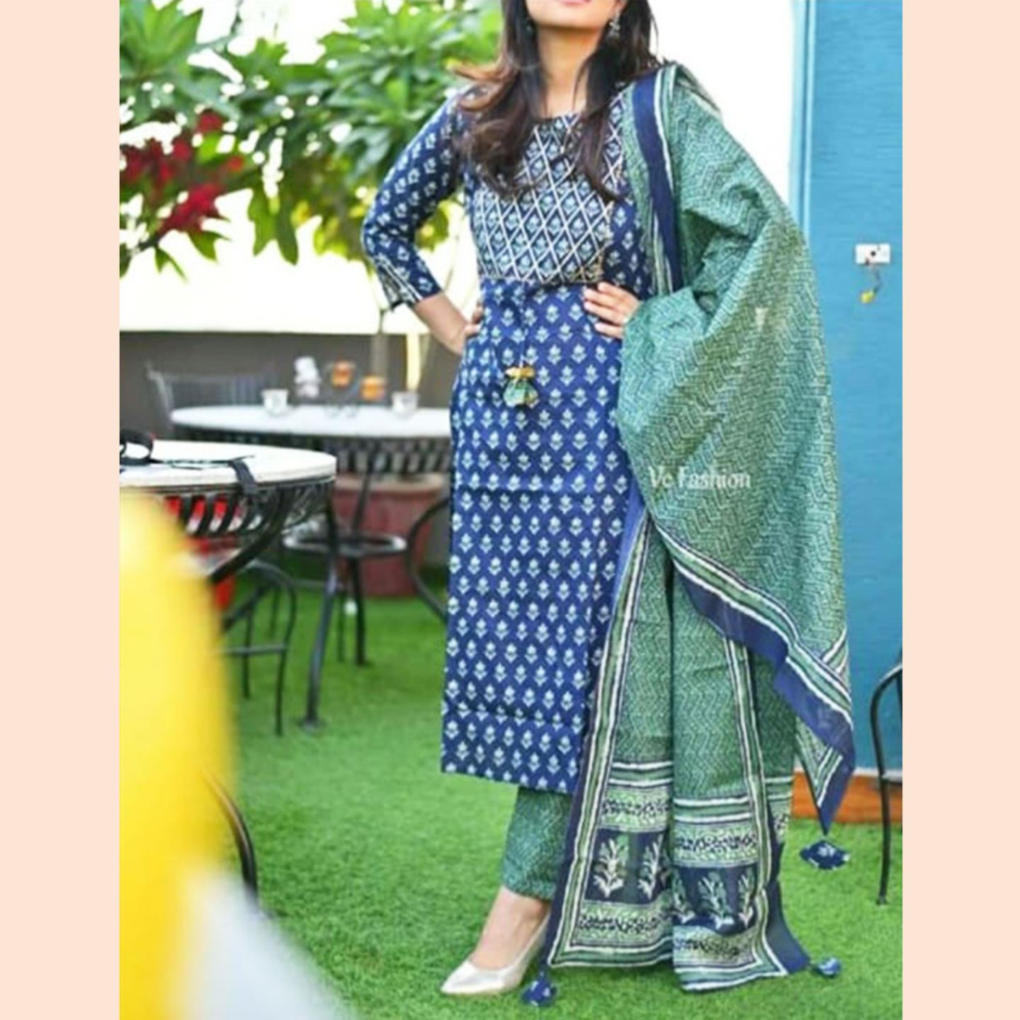 Talk By Fashion Women Cotton Printed Kurta with Pants & Dupatta