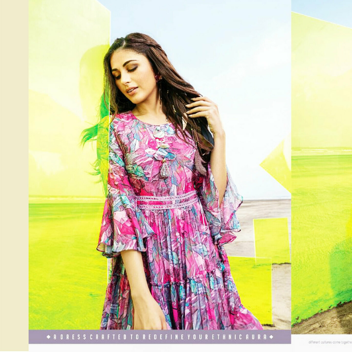Liva Fashion Women Printed Short Dress Purple Multicolor