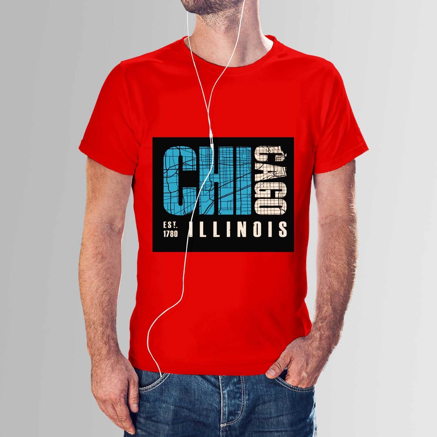 Talk By Fashion CHICAGO Red T-shirt for Men