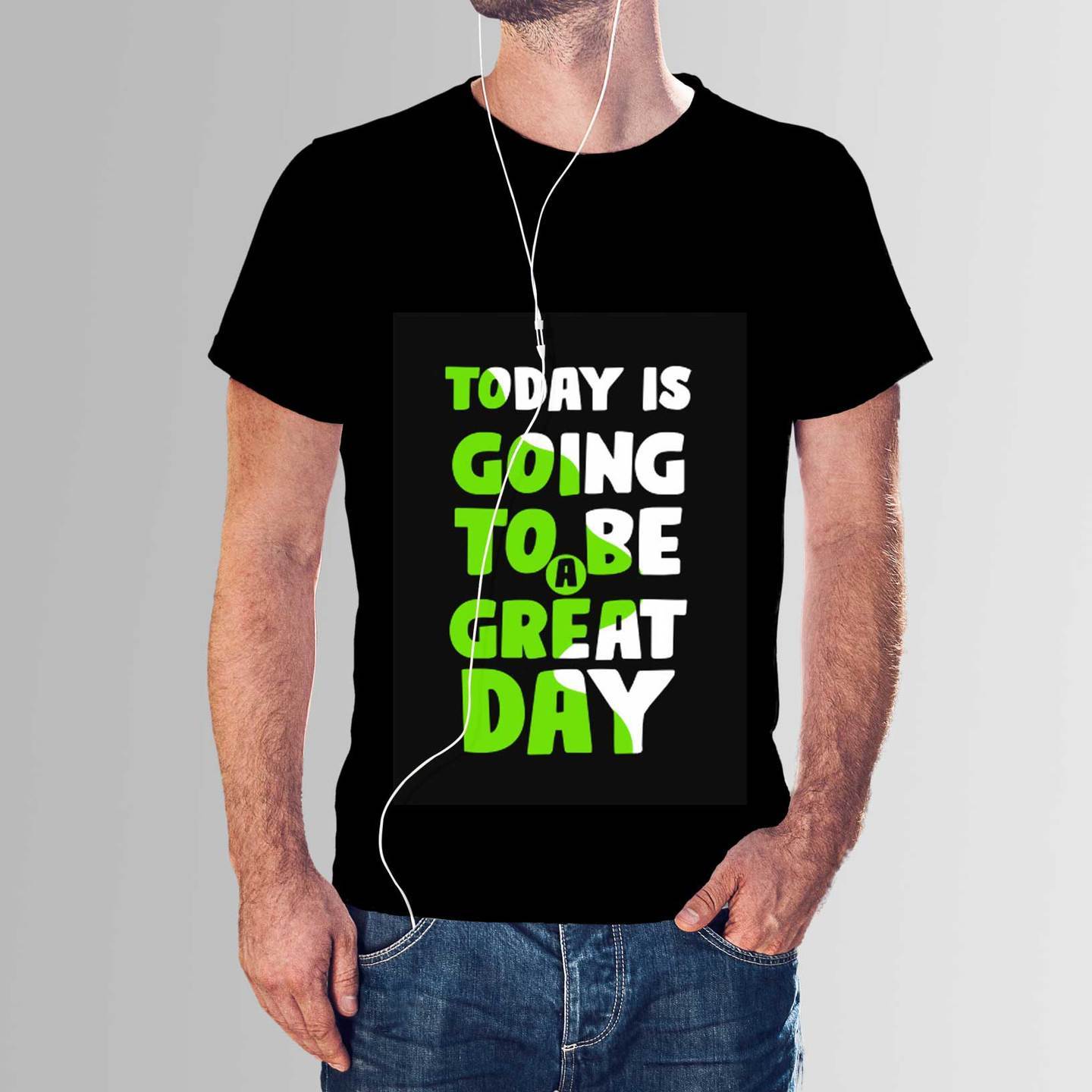Talk By Fashion Great Day Black T-shirt for Men