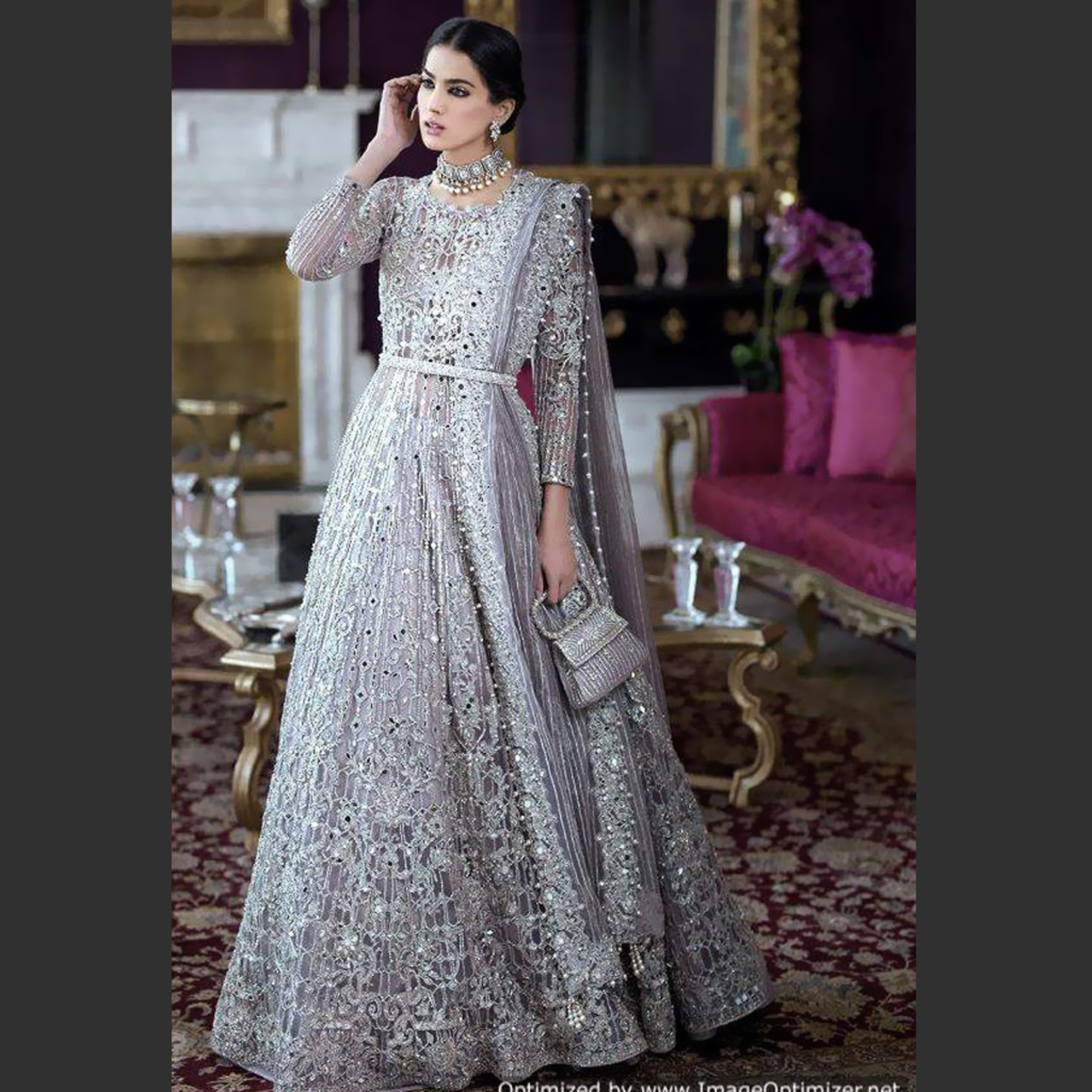 Talk By Fashion Women Heavy Embroidered Wedding Wear Dress Material