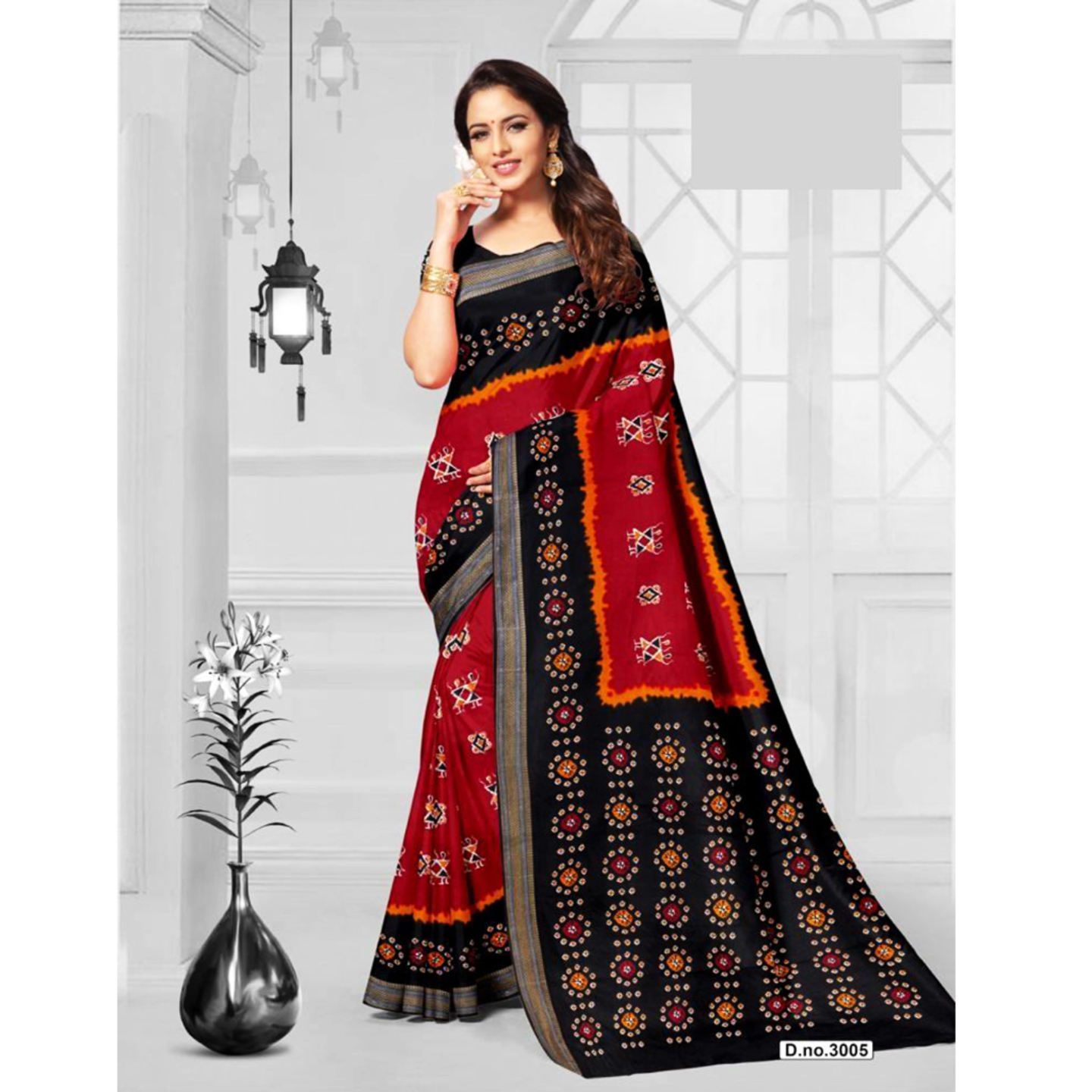 Talk By Fashion Pure Soft Cotton Batti Print Designer Saree
