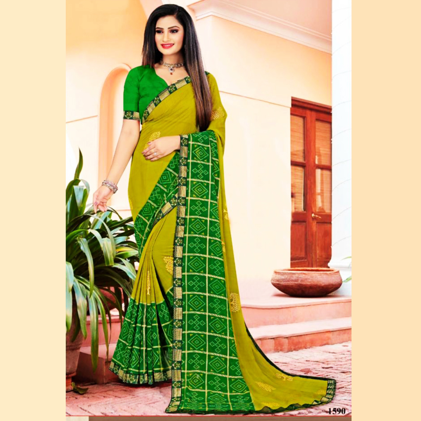 alk By Fashion Women Bandhani Printed Designer Sarees