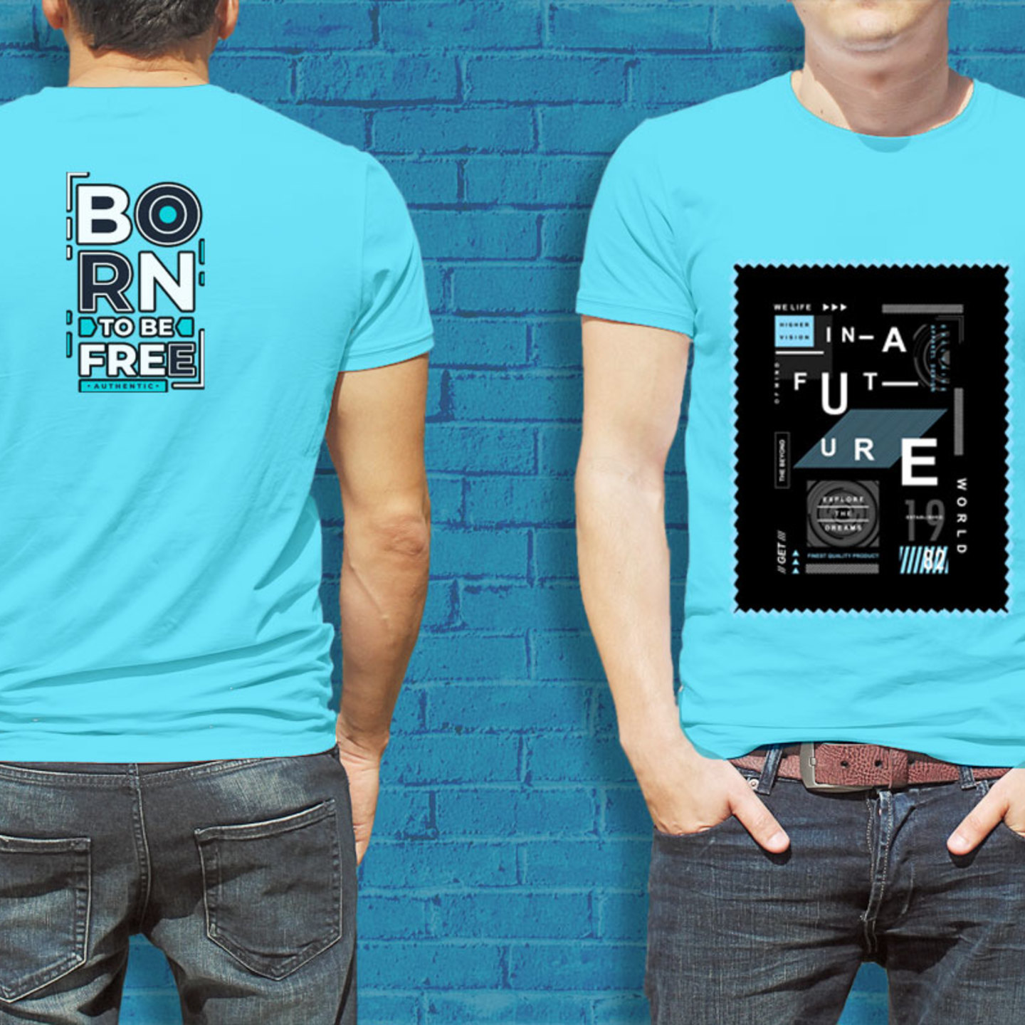 Talk By Fashion Born To Be Free Designer T-shirt for Men