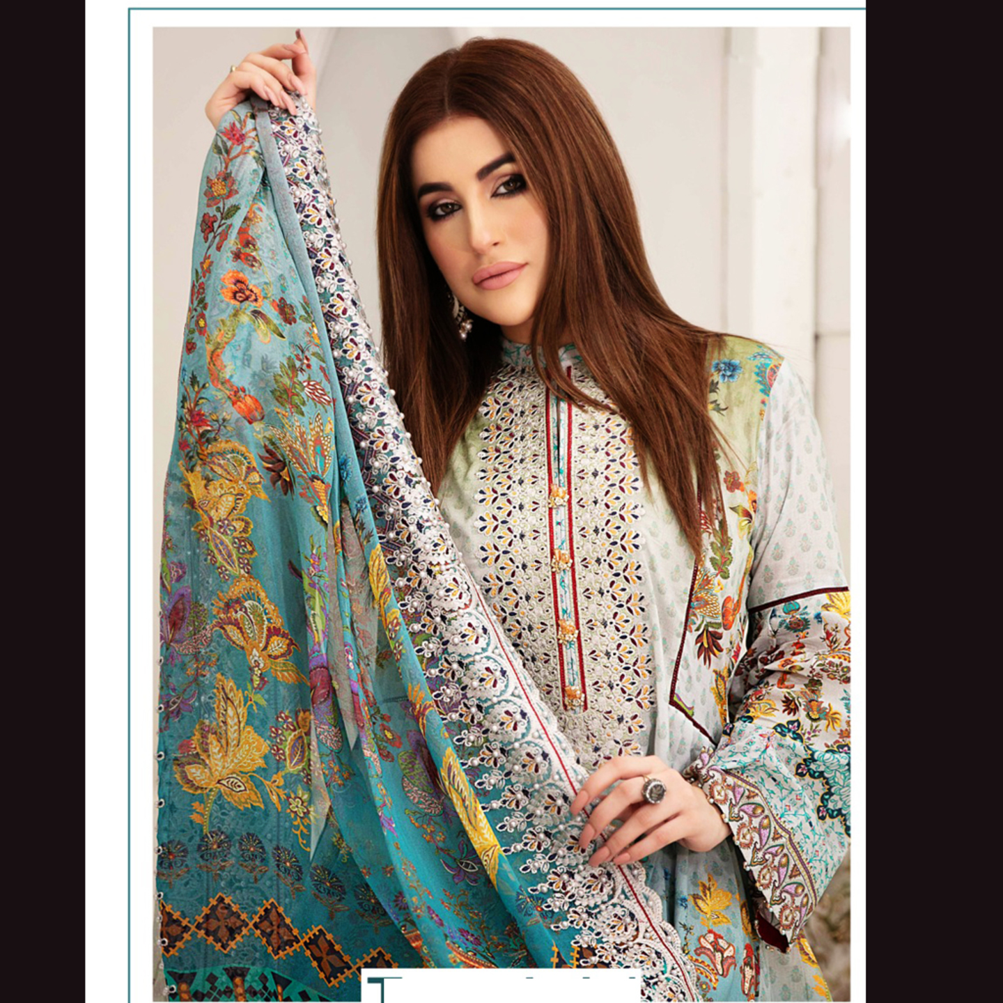 Talk By Fashion Women Japan Satin Silk Karachi Dress Material Ocean Blue