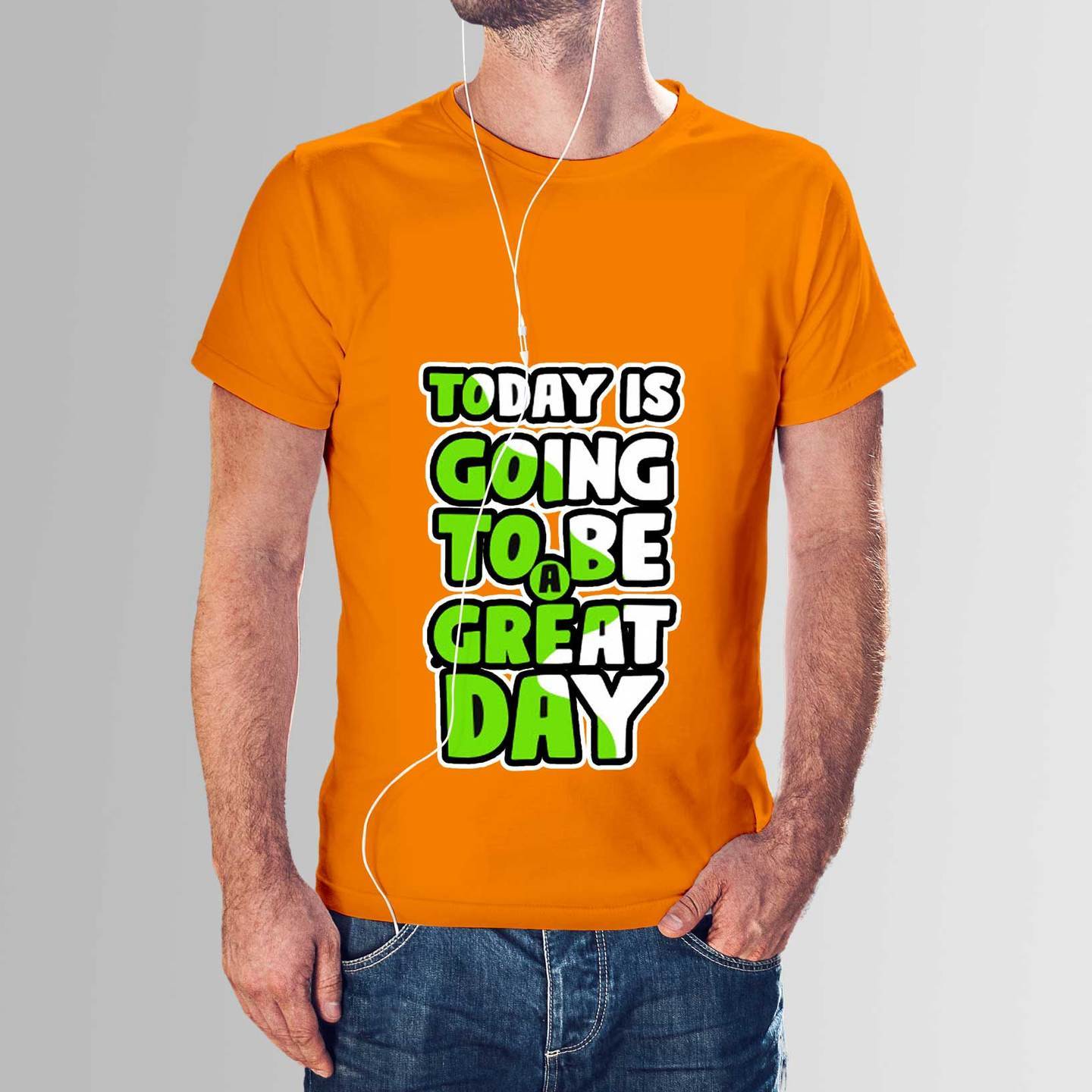 Talk By Fashion Great Day orange T-shirt for Men