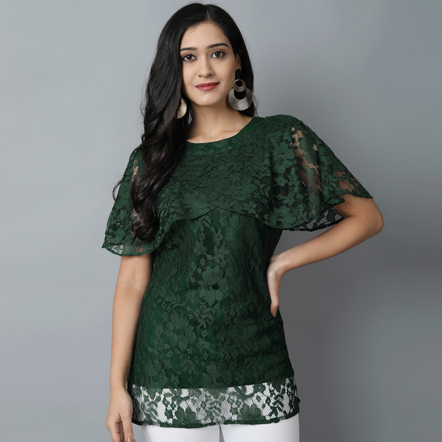 Talk By Fashion Stylish Fancy Top Green