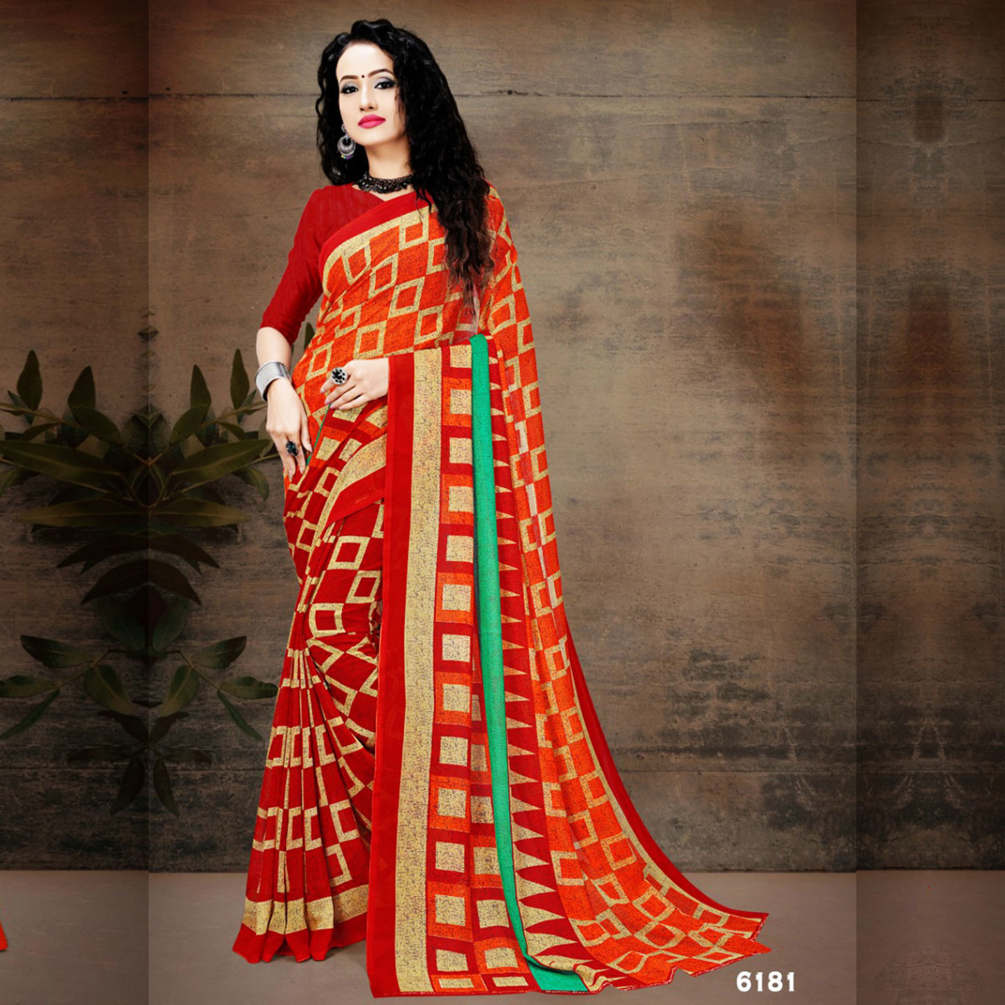 Talk By Fashion Women Ranial Georgette Printed Saree Multicolor