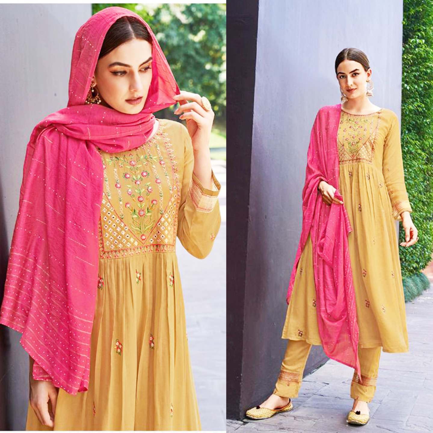 Talk By Fashion Women Pure Muslin A-line Kurta with Pants & Dupatta